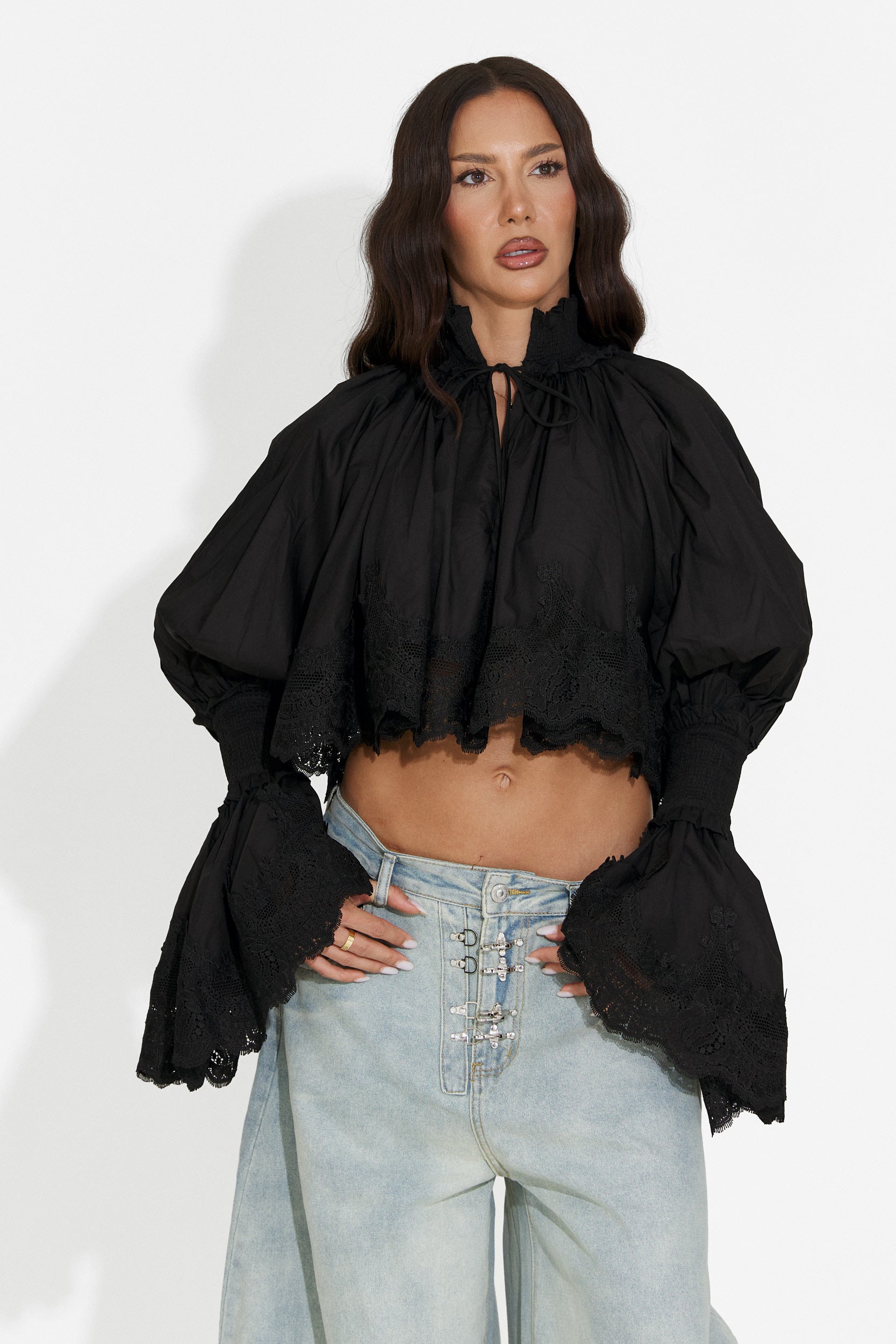 Camasa dama casual neagra Etihoma Bogas