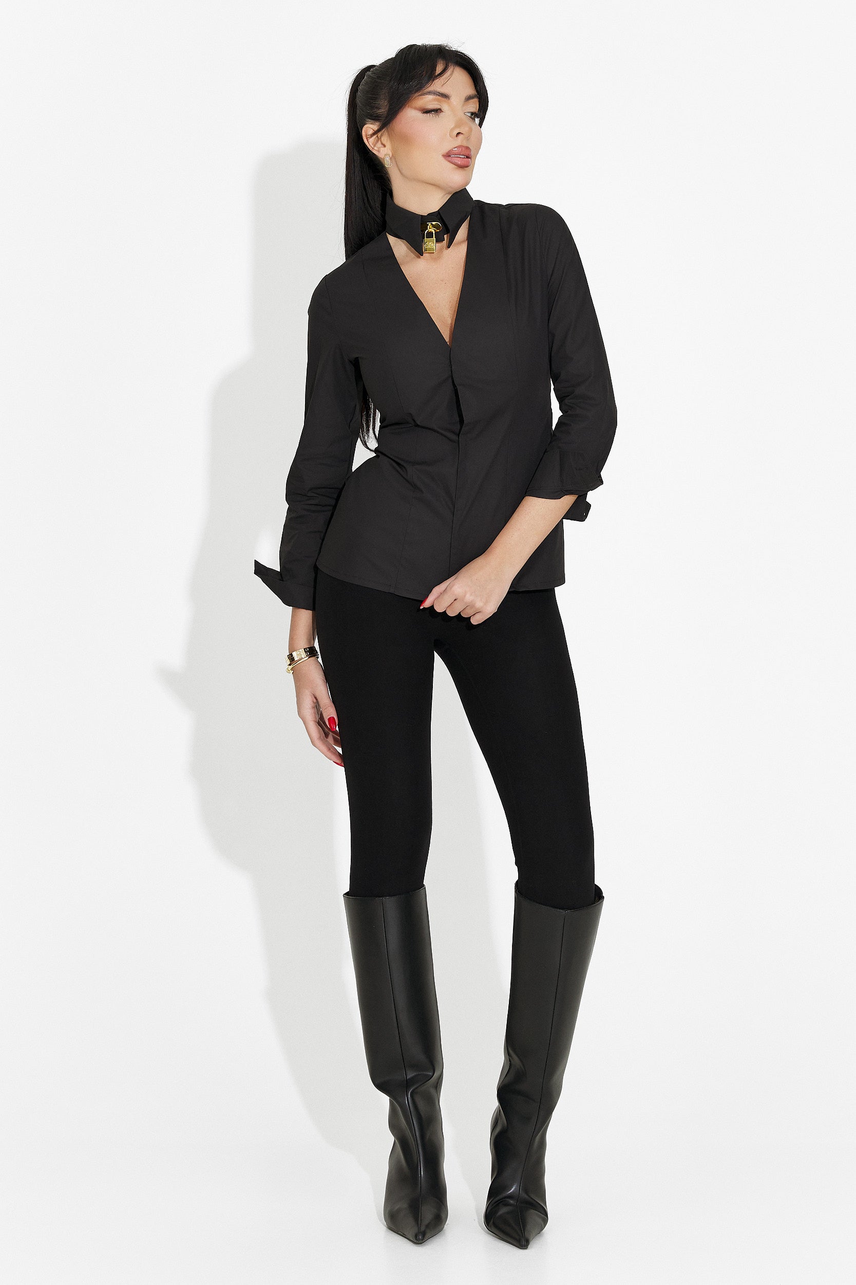 Women's casual black shirt Marcelia Bogas