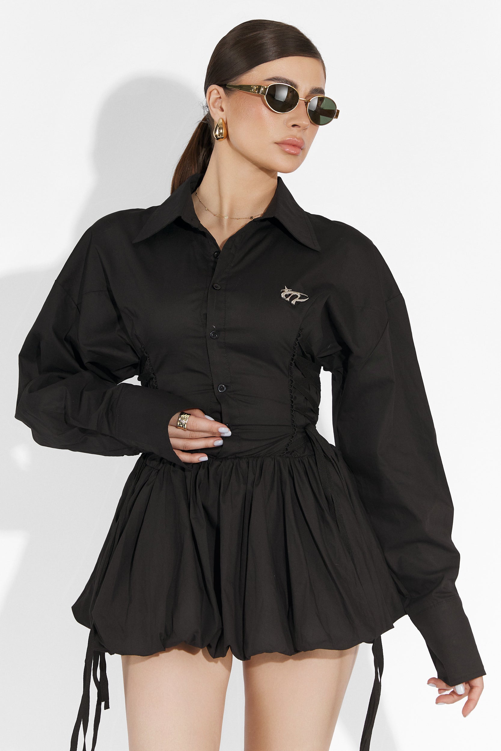 Camasa dama casual neagra Tazle Bogas