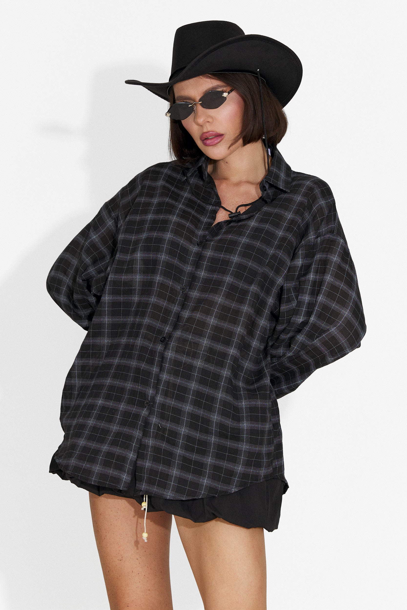 Camasa dama casual negru Vanga Bogas