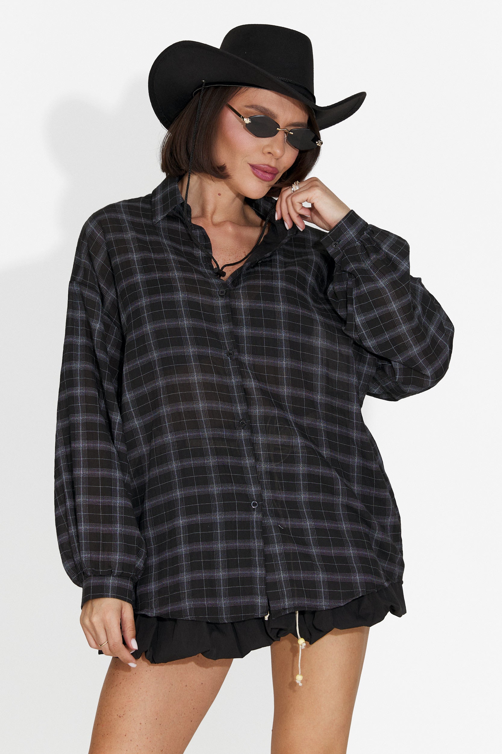 Camasa dama casual negru Vanga Bogas
