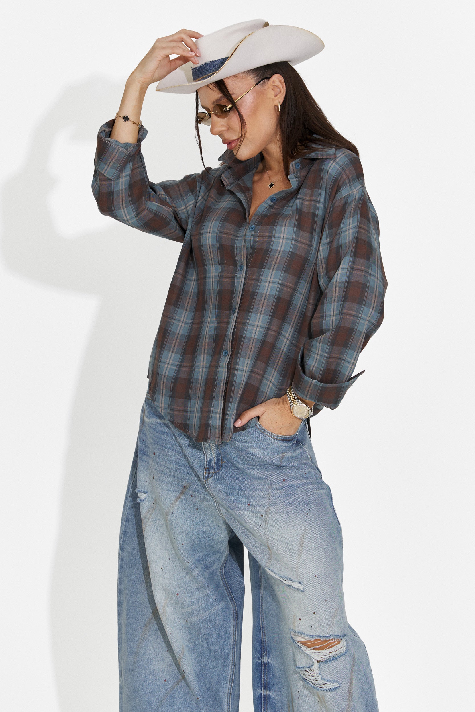 Camasa dama casual turcoaz Barcely Bogas