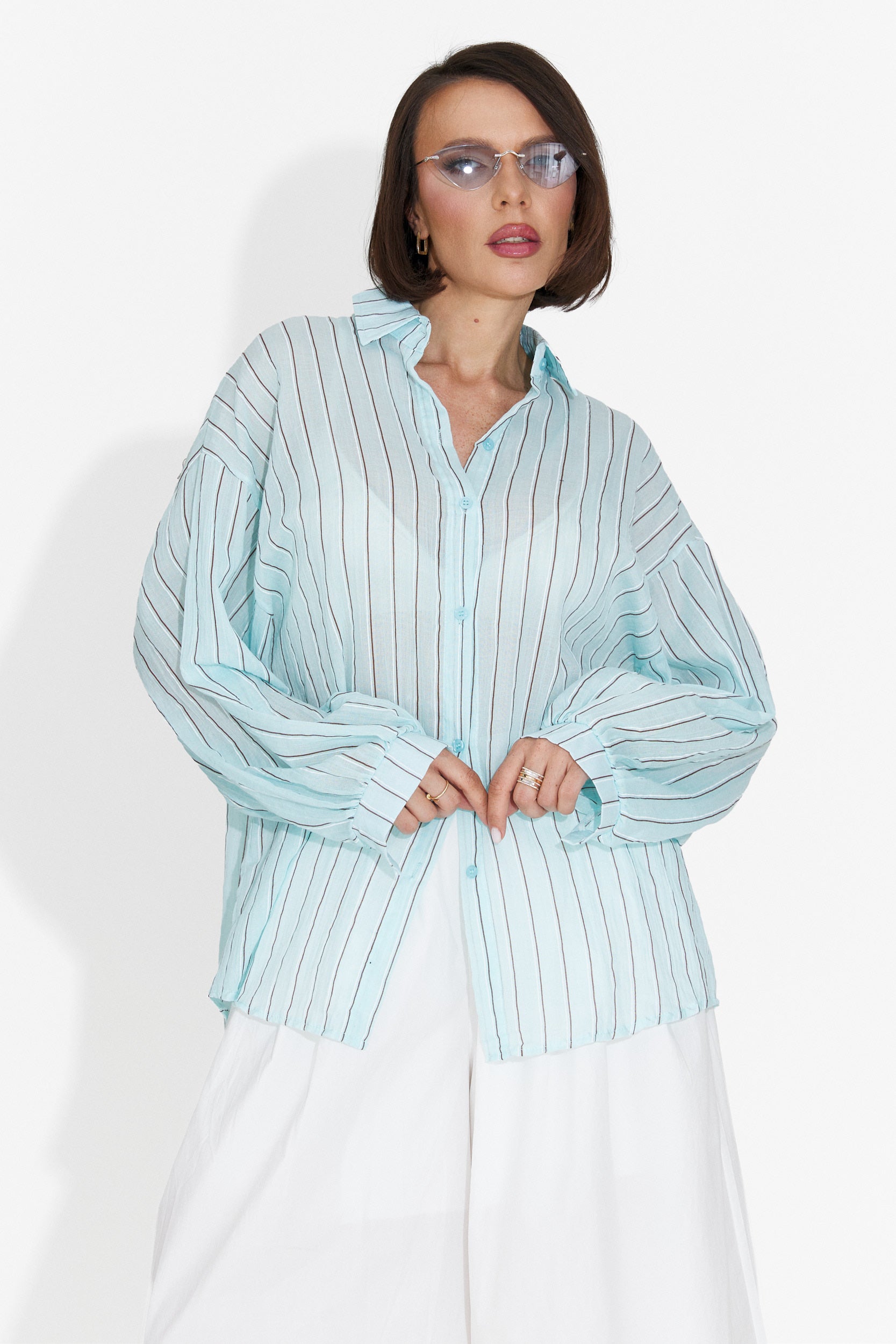 Camasa dama casual turcoaz Fenday Bogas