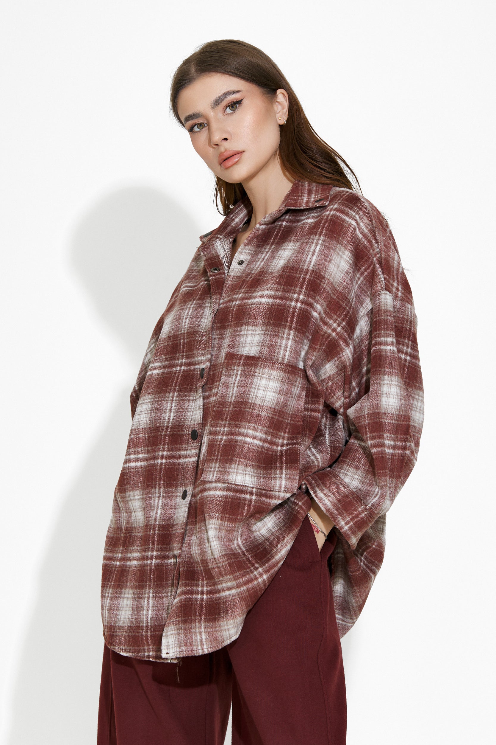 Camasa dama casual burgundy Luize Bogas