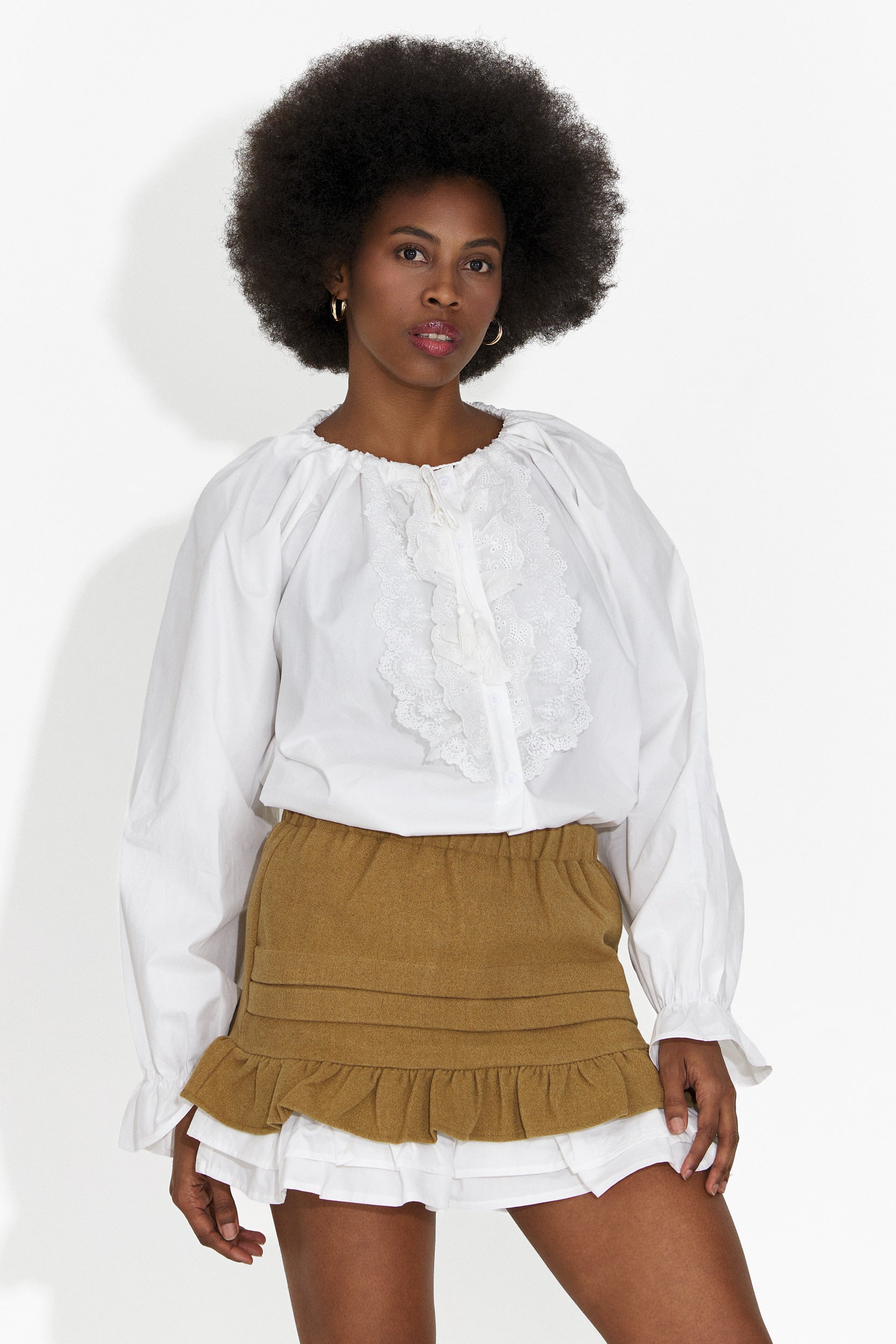 Camasa dama eleganta alba Zeneda Bogas