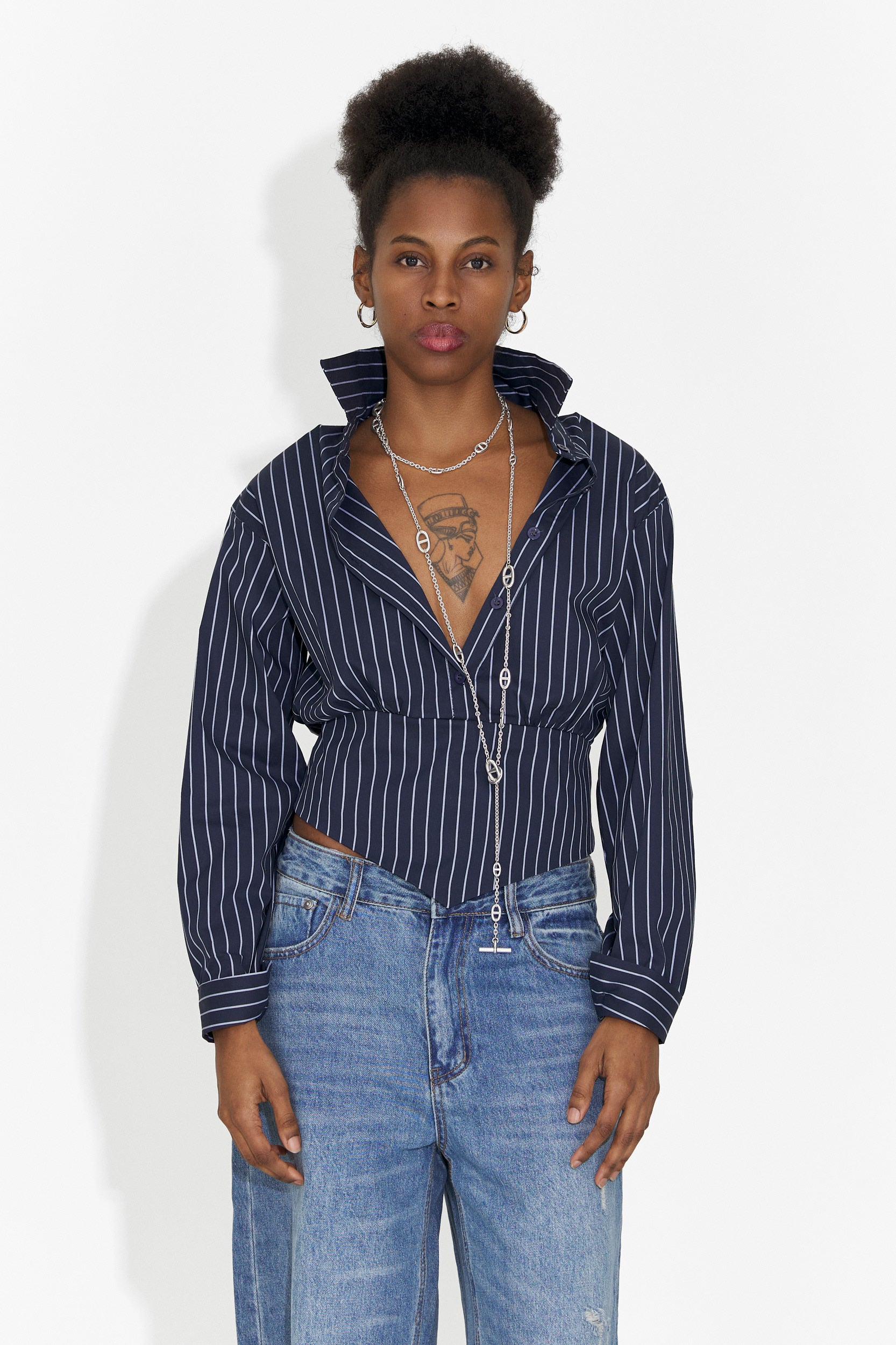 Camasa dama eleganta bleumarin Jolena Bogas