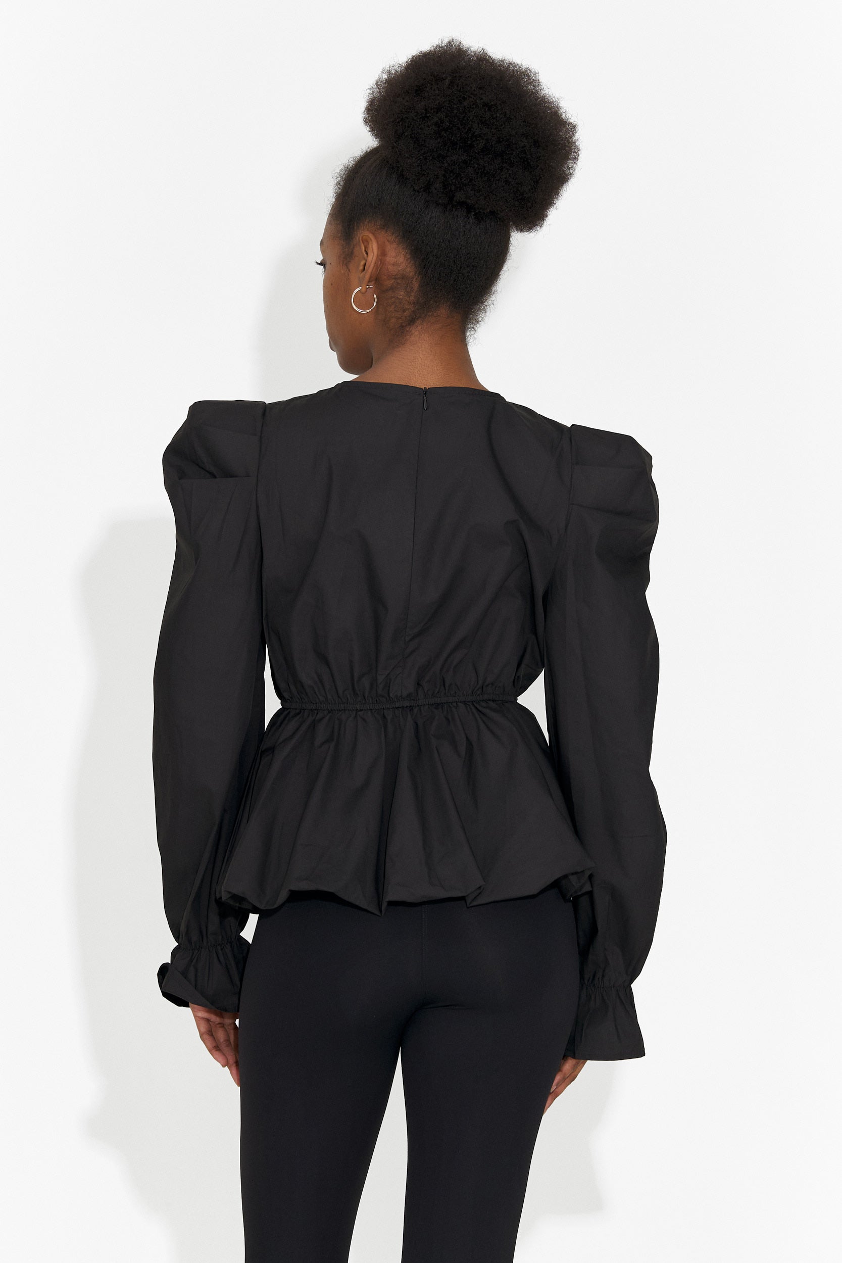 Camasa dama eleganta neagra Lindalia Bogas