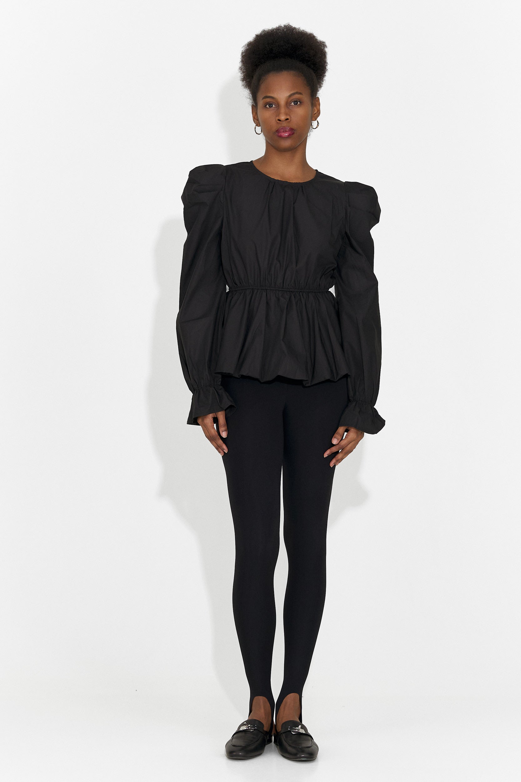 Camasa dama eleganta neagra Lindalia Bogas