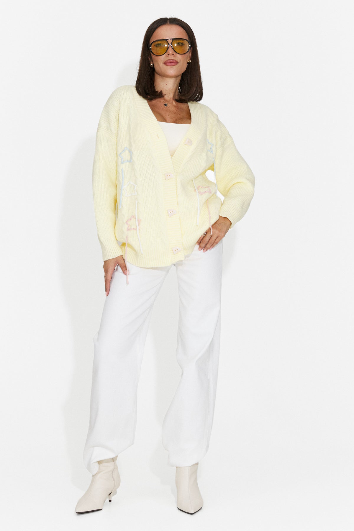 Cardigan casual galben Kemivaora Bogas