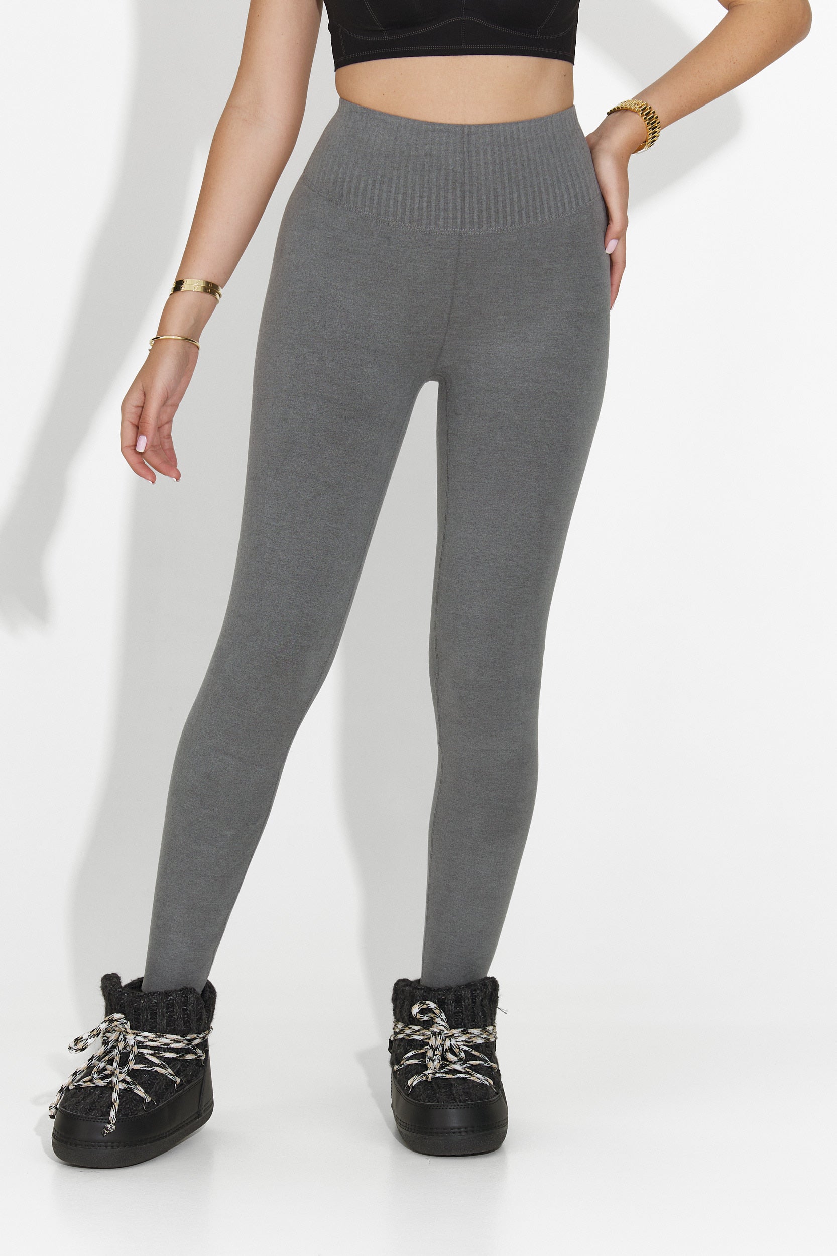 Michelina Bogas Grey Warm Compression Leggings