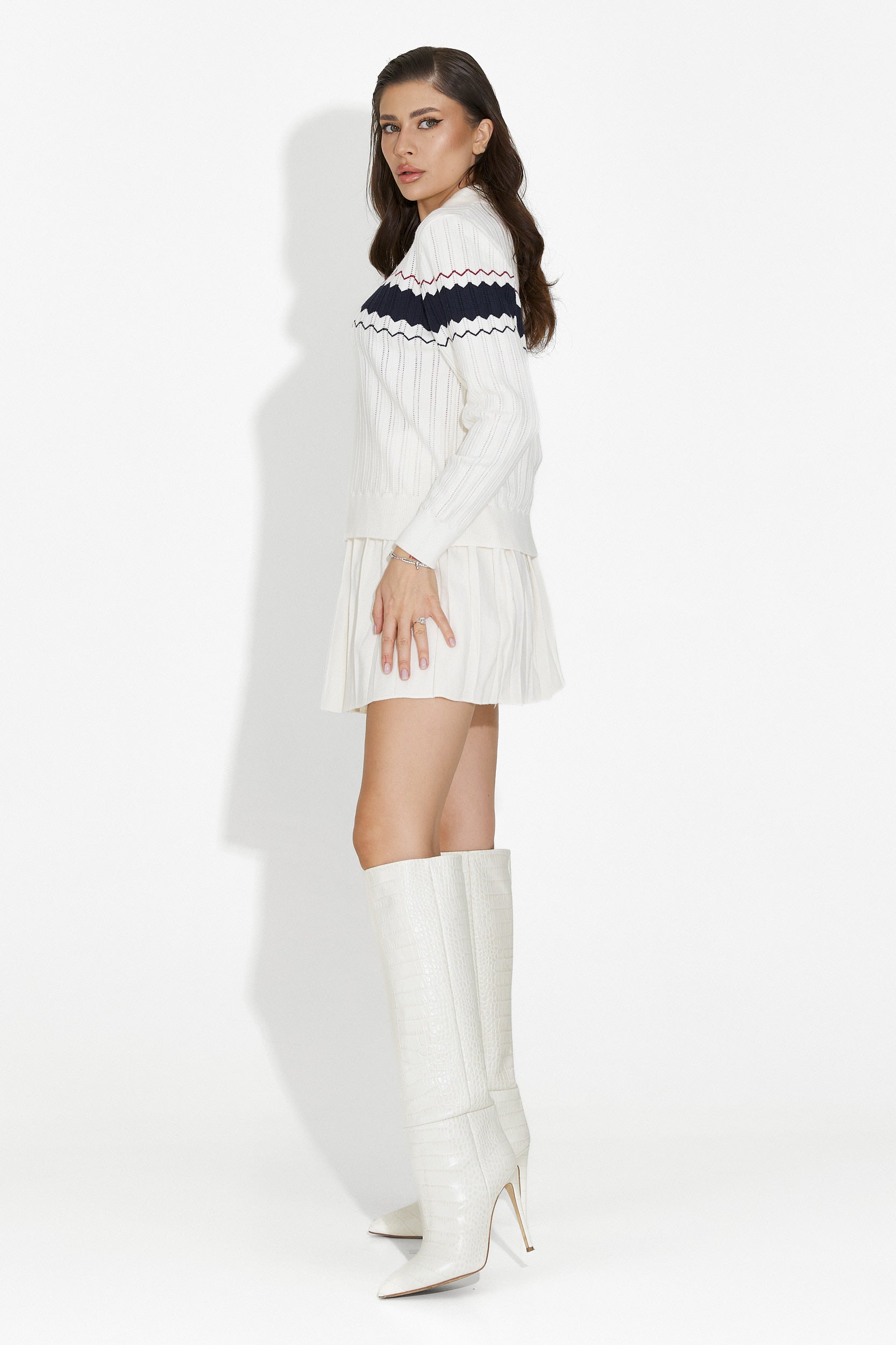 Compleu cu fusta alb Rozalin Bogas