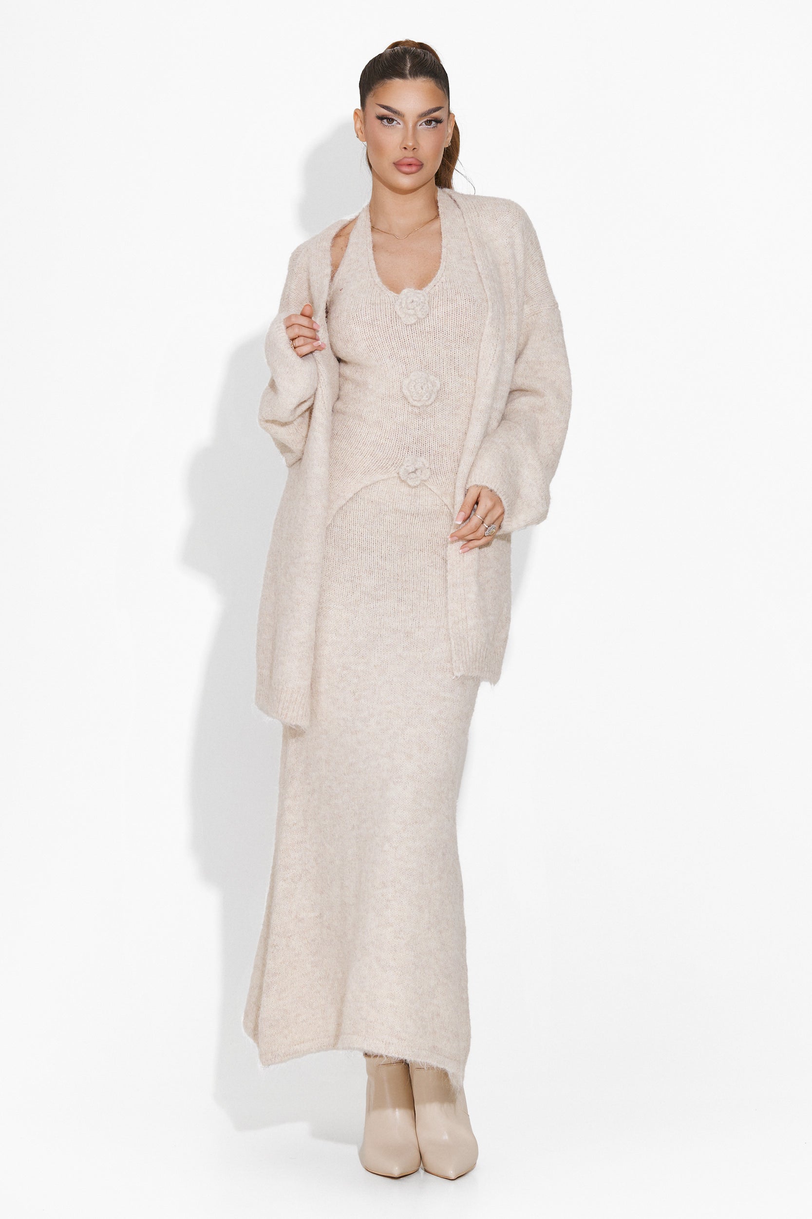 Ineza Bogas Beige Skirt Suit