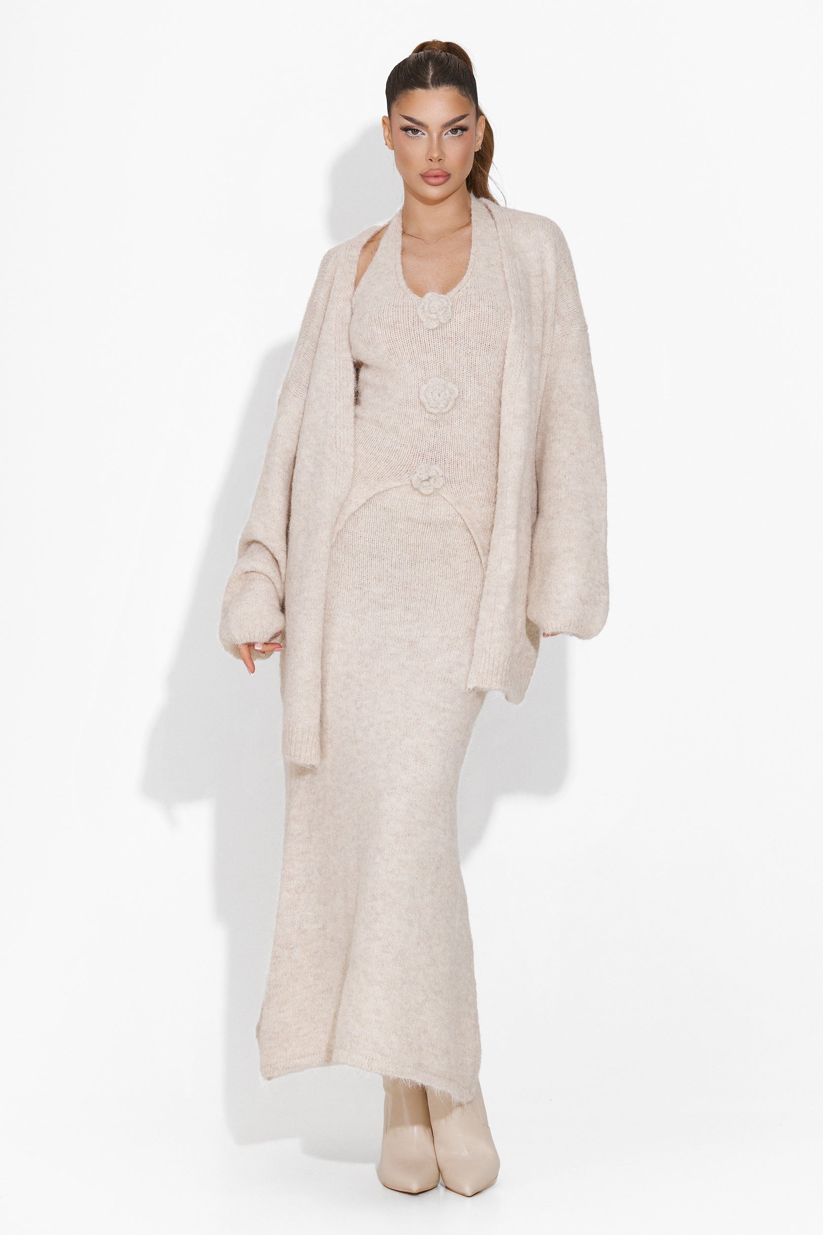 Ineza Bogas Beige Skirt Suit
