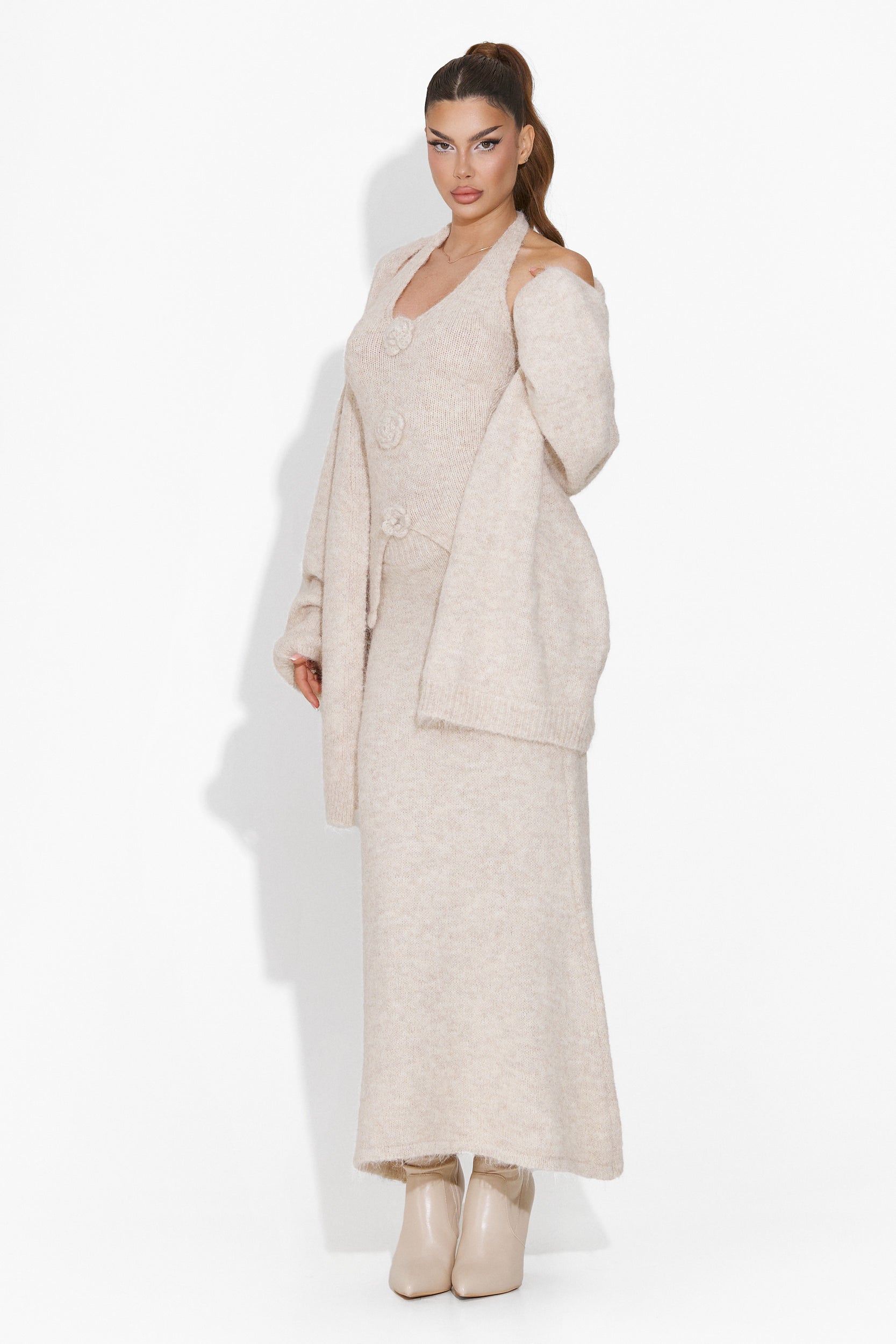Ineza Bogas Beige Skirt Suit