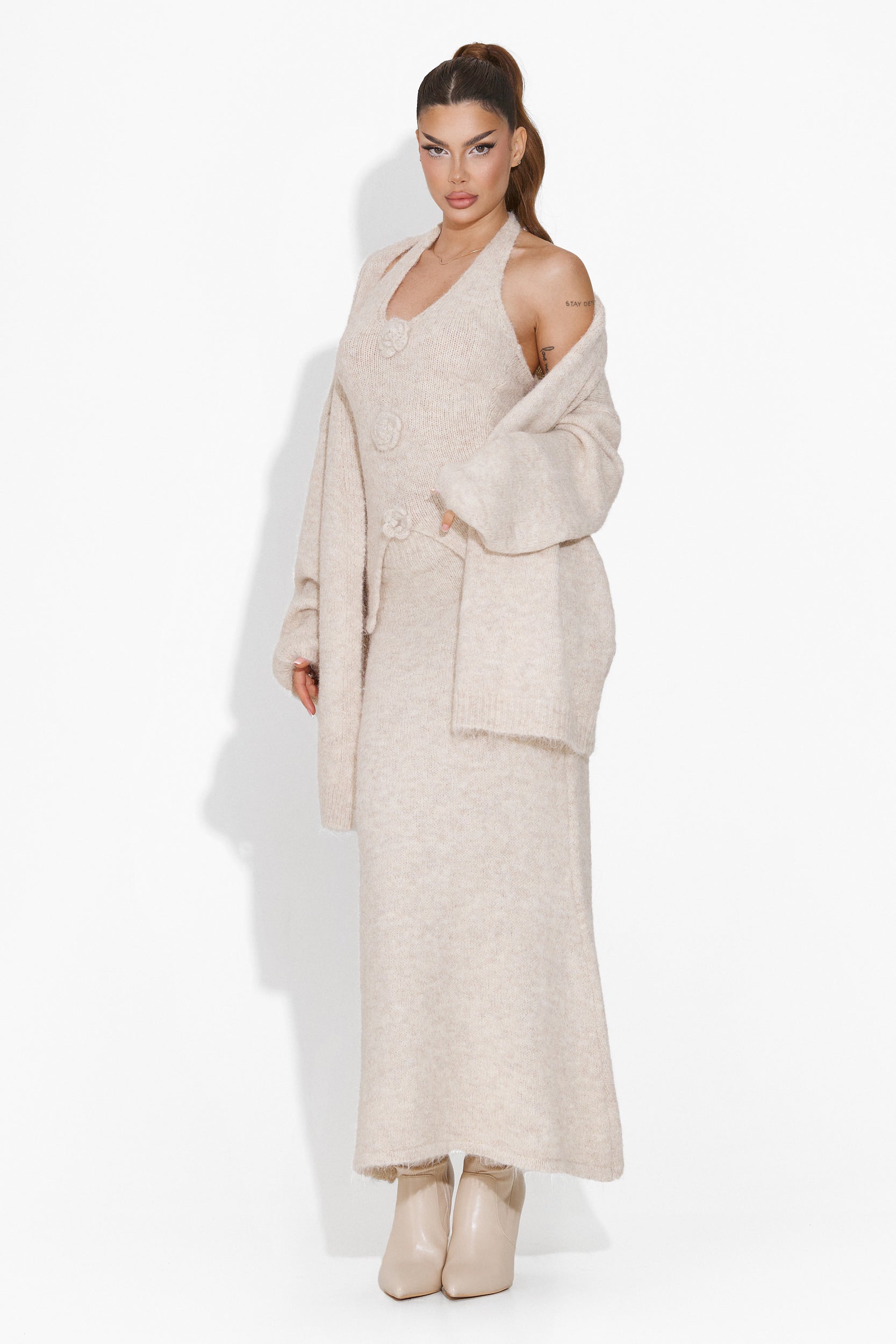 Ineza Bogas Beige Skirt Suit
