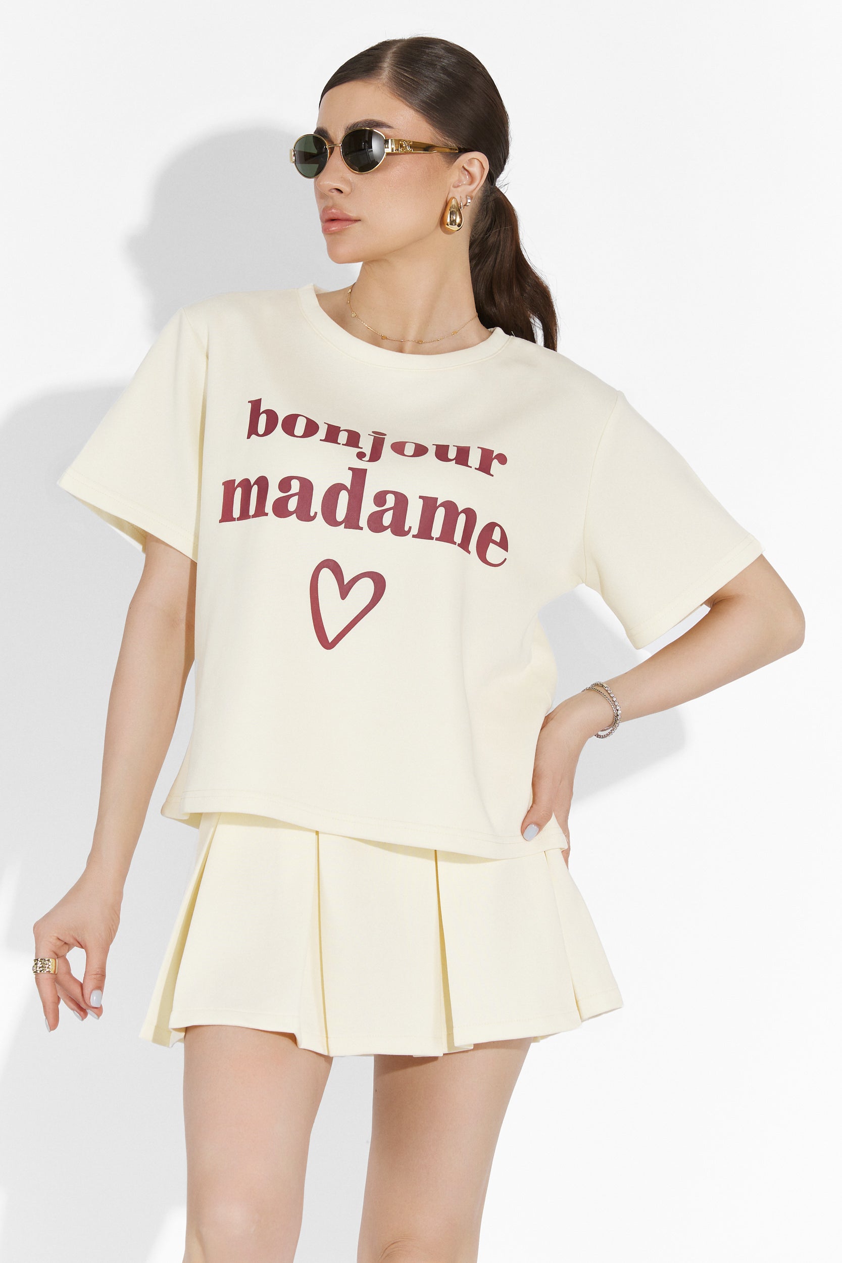 Compleu cu fusta bej Myana Bogas