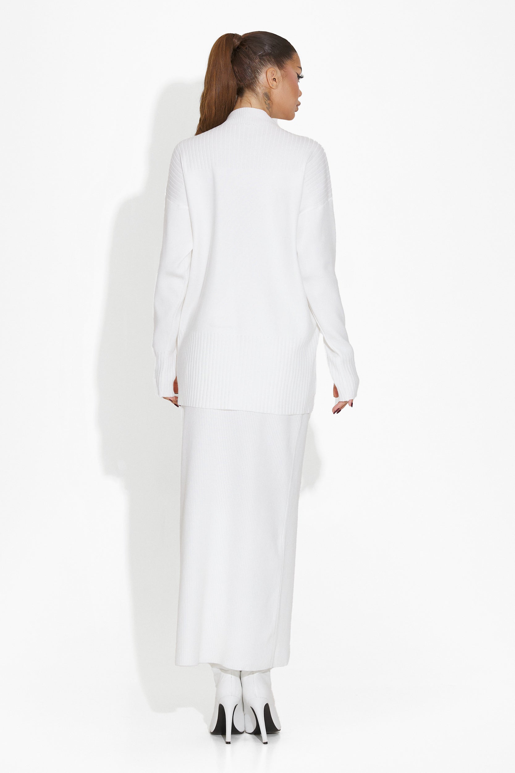 Zekera Bogas White Skirt Suit for Women