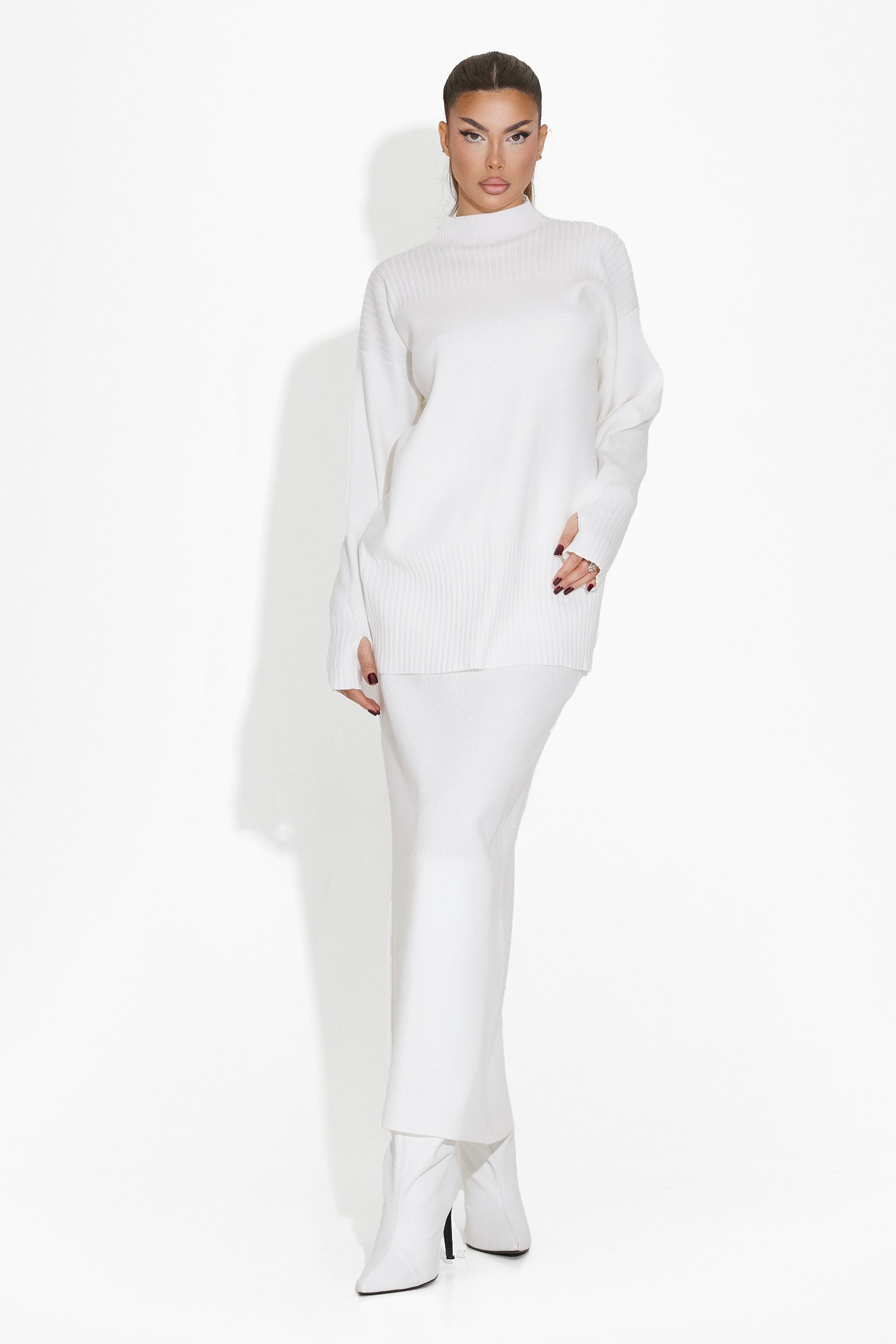 Zekera Bogas White Skirt Suit for Women
