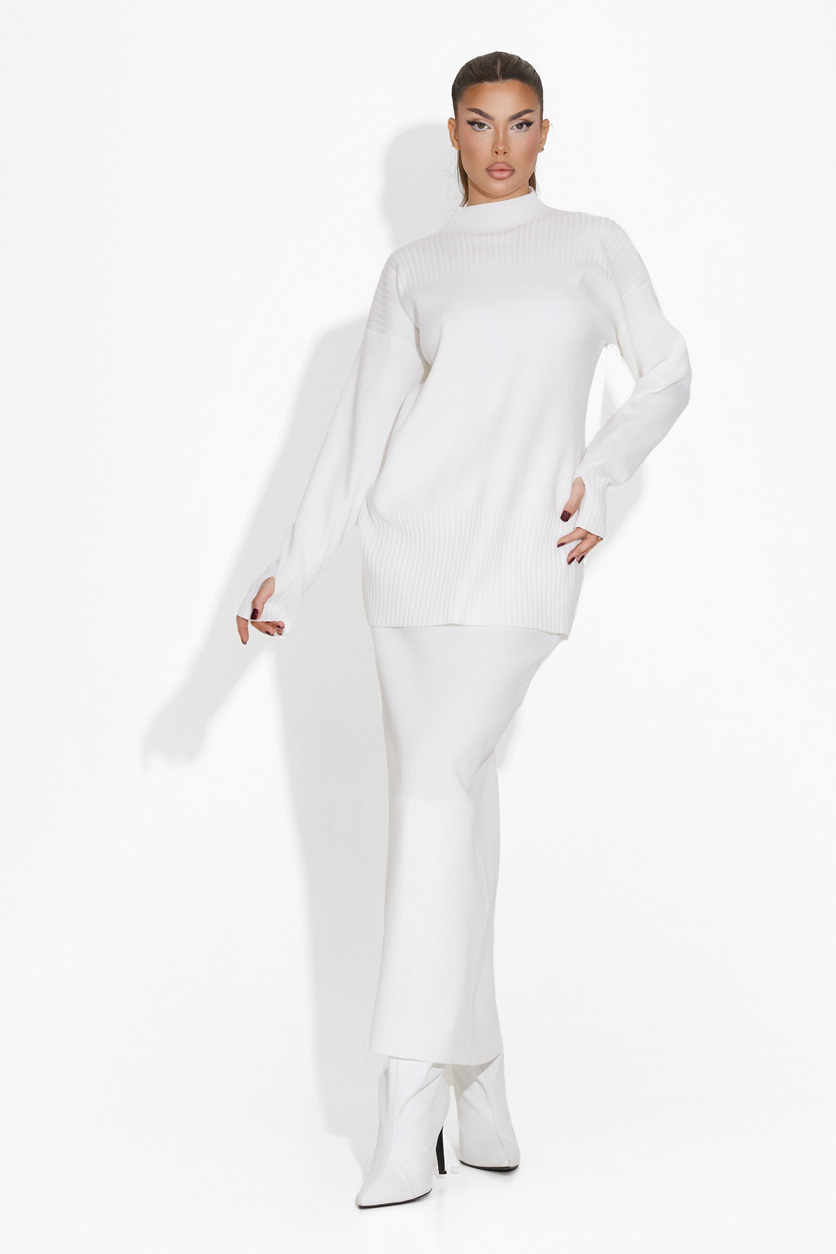 Zekera Bogas White Skirt Suit for Women