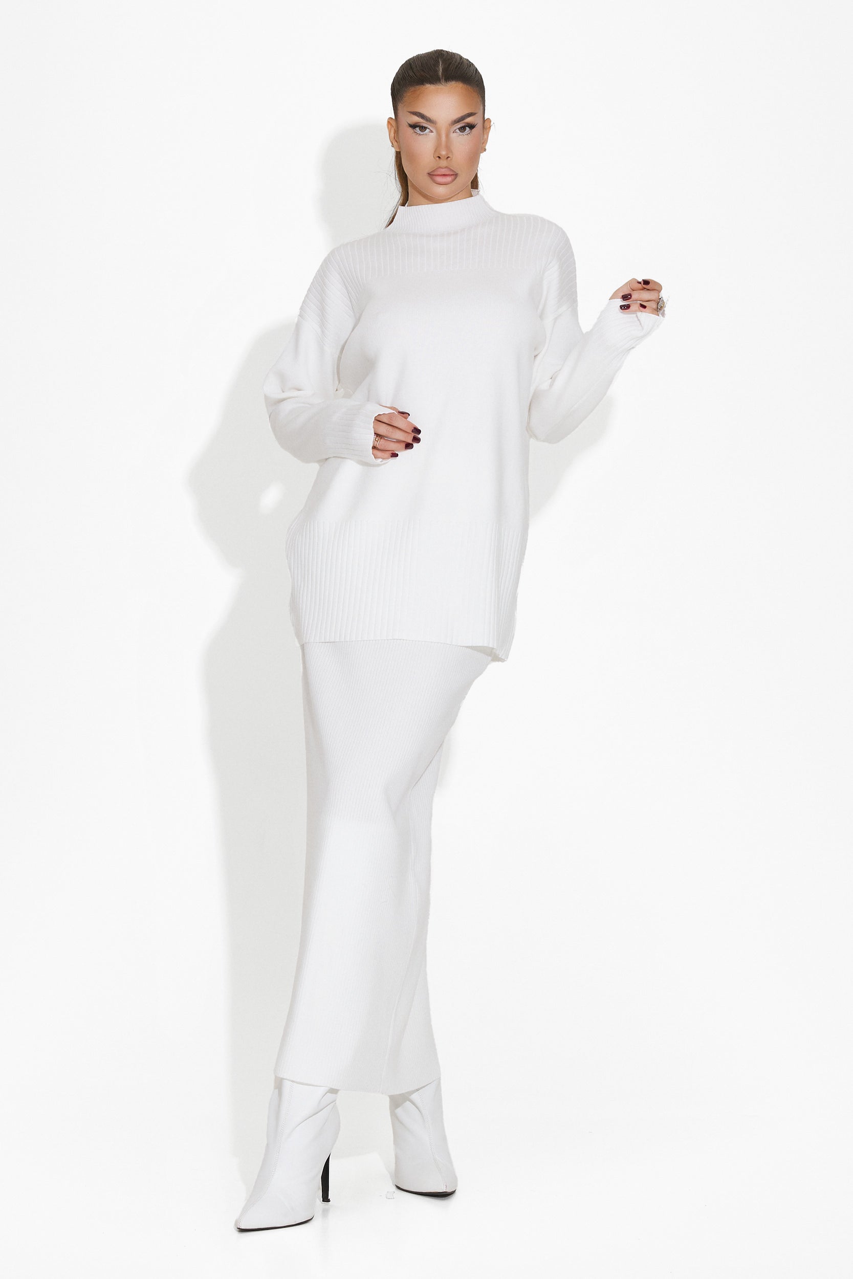 Zekera Bogas White Skirt Suit for Women
