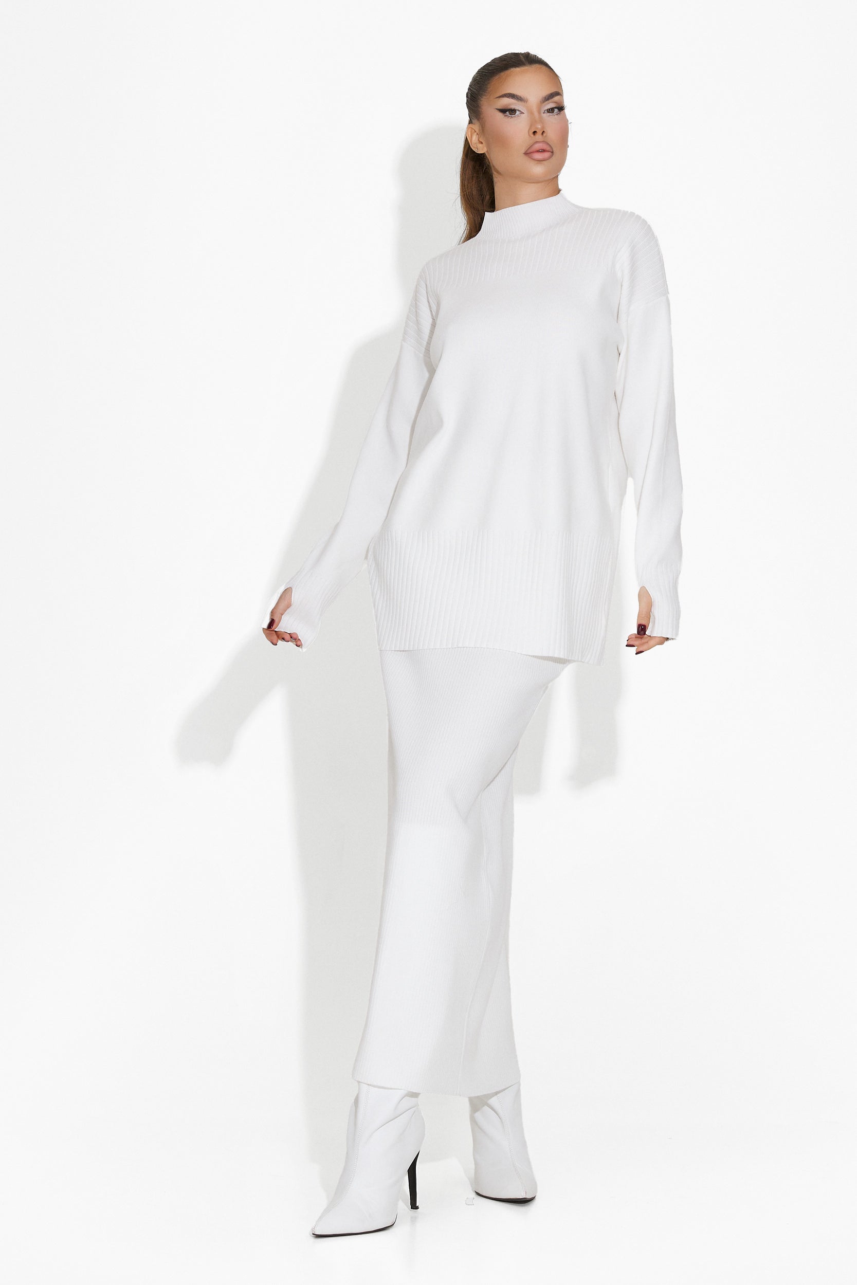 Zekera Bogas White Skirt Suit for Women