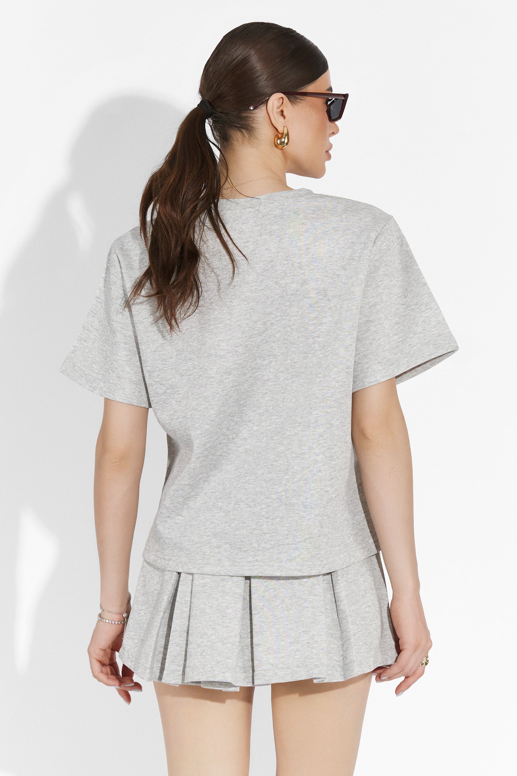 Myana Bogas gray skirt suit