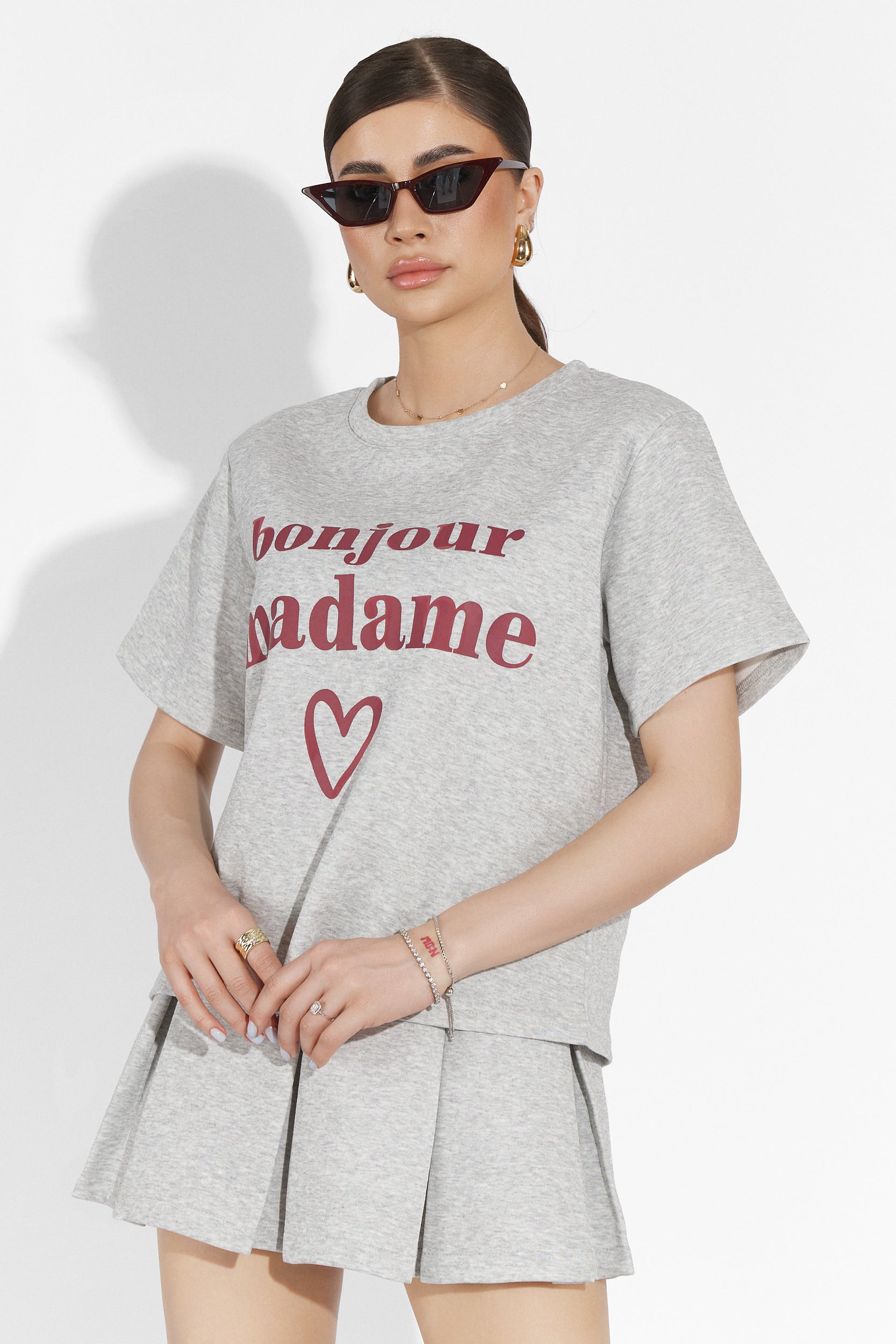 Myana Bogas gray skirt suit