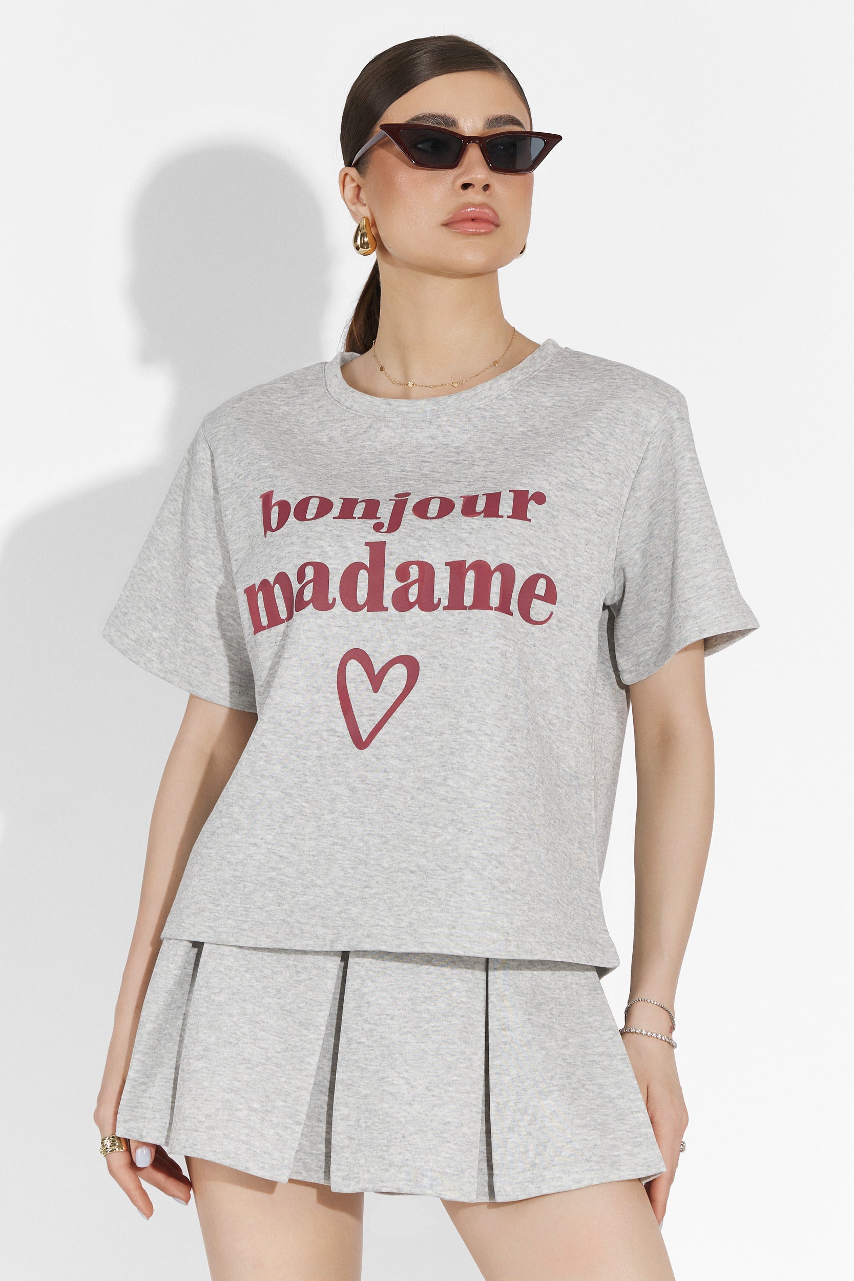 Myana Bogas gray skirt suit