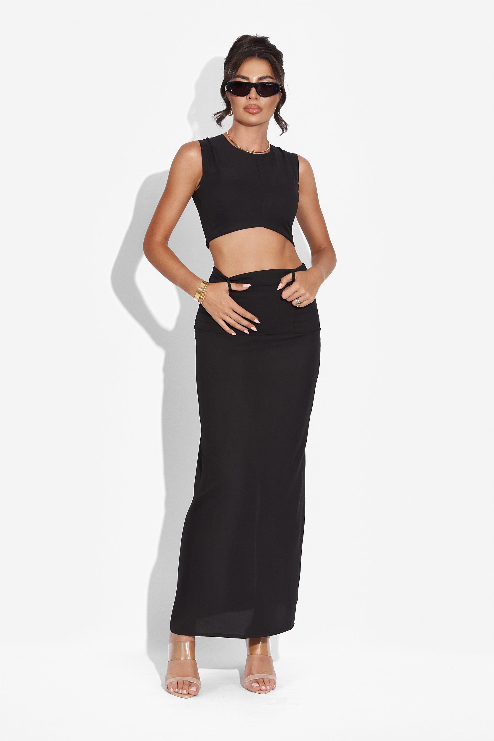 Compleu cu fusta negru Arganda Bogas