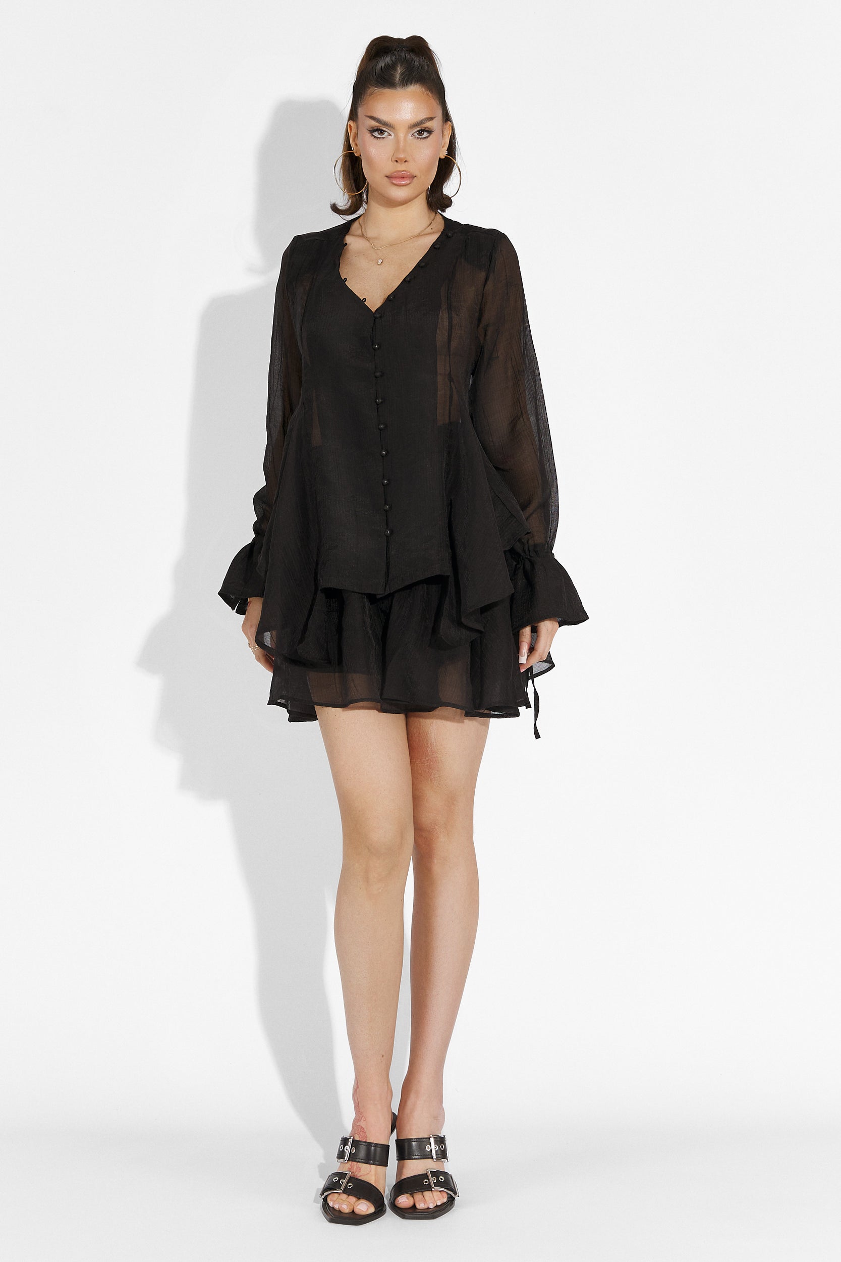 Sabryna Bogas Black Trouser Skirt Set