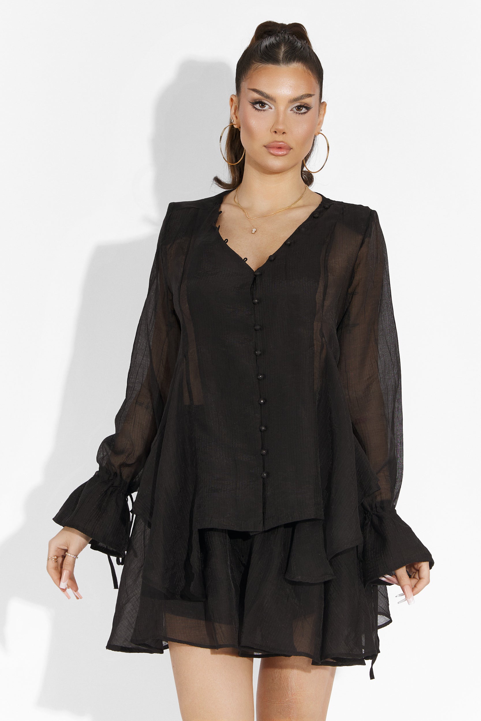 Sabryna Bogas Black Trouser Skirt Set