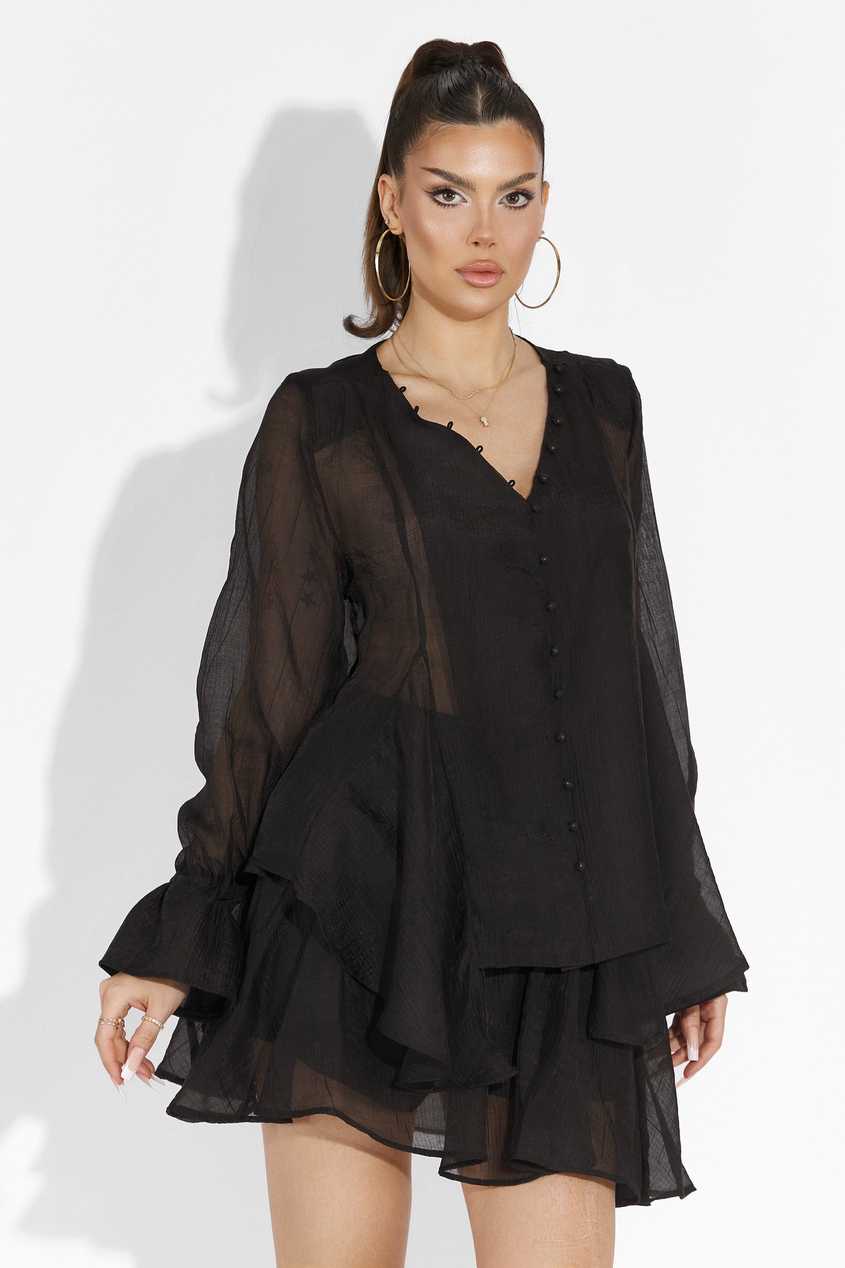 Sabryna Bogas Black Trouser Skirt Set