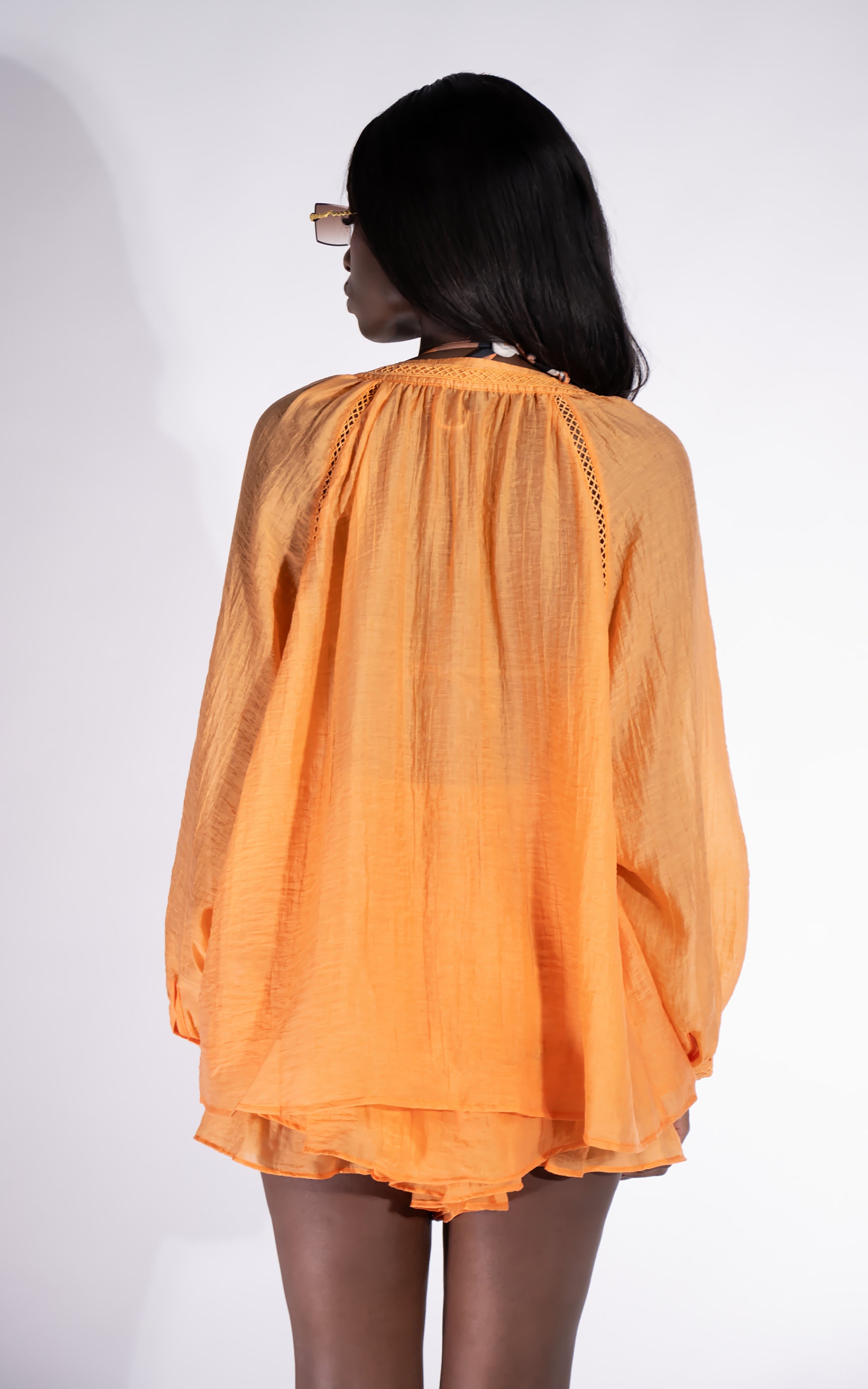 Vernicy Bogas Orange Trouser Skirt Set