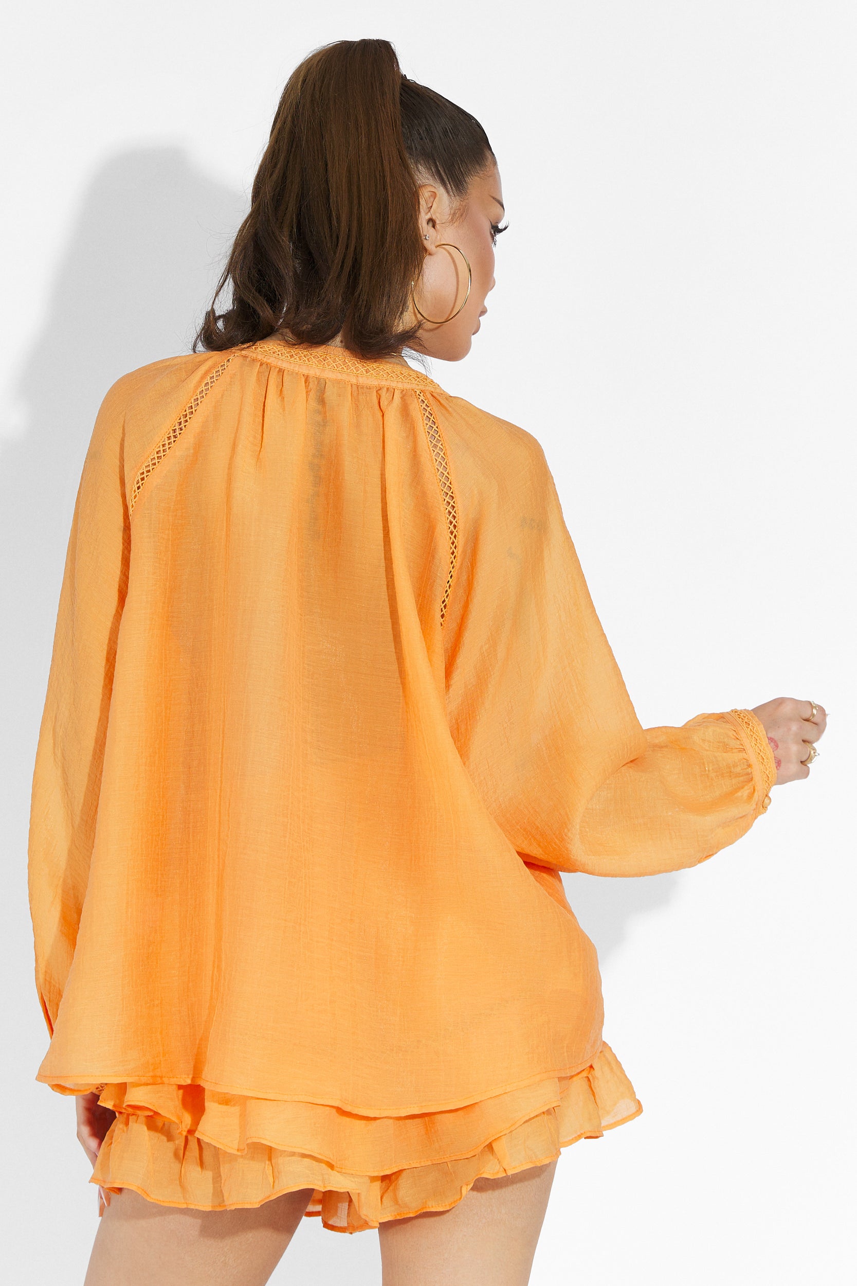 Vernicy Bogas Orange Trouser Skirt Set