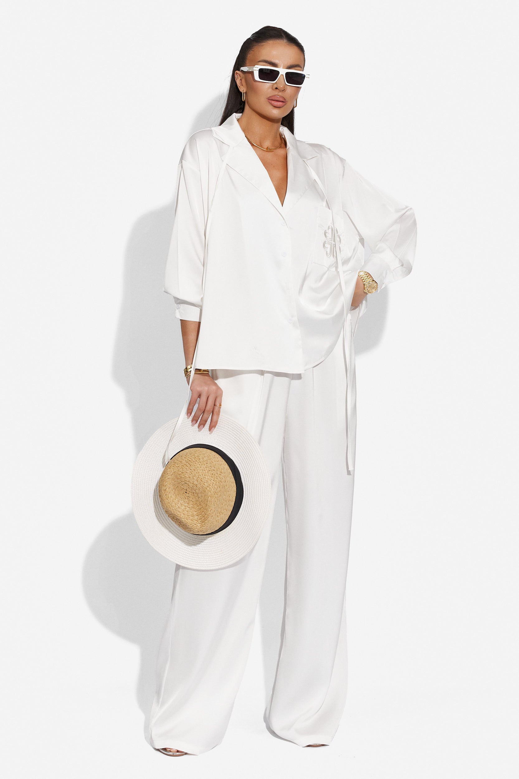 Nikanor Bogas White Pants Suit