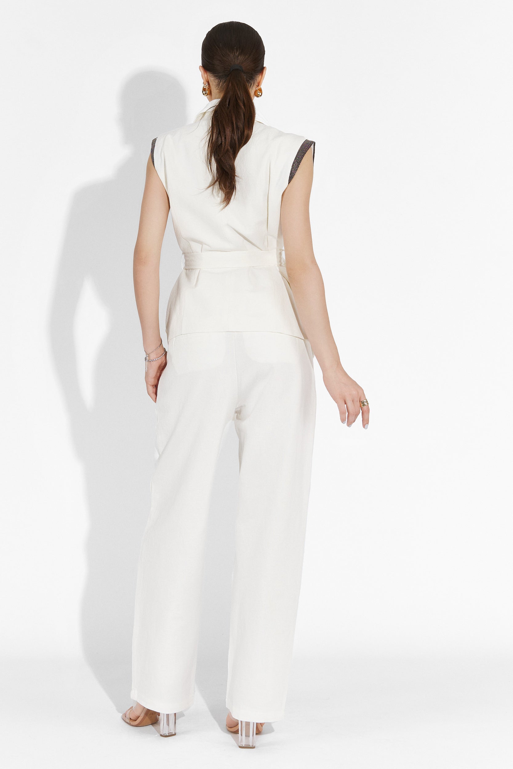 Wimzy Bogas White Pants Suit