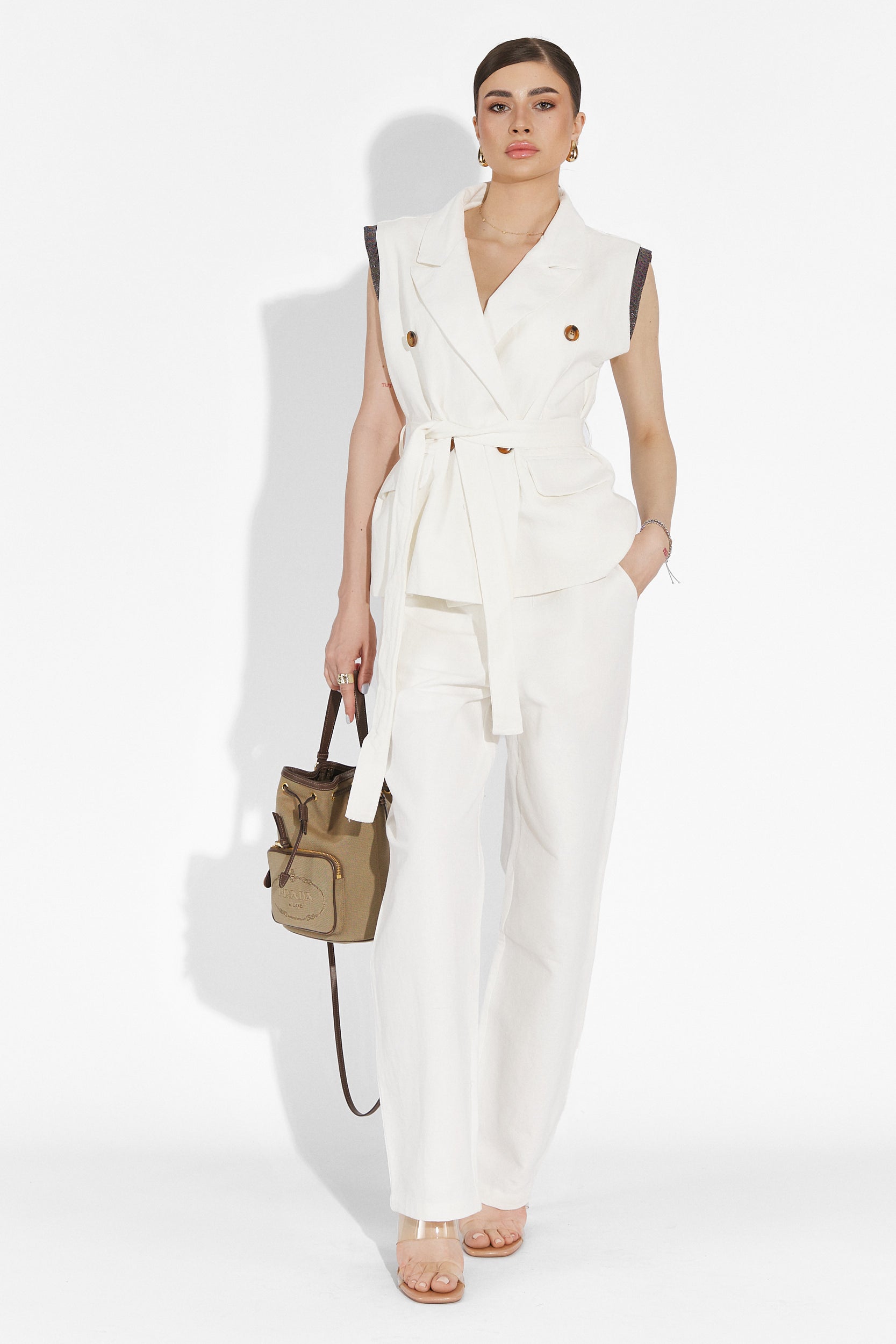 Wimzy Bogas White Pants Suit