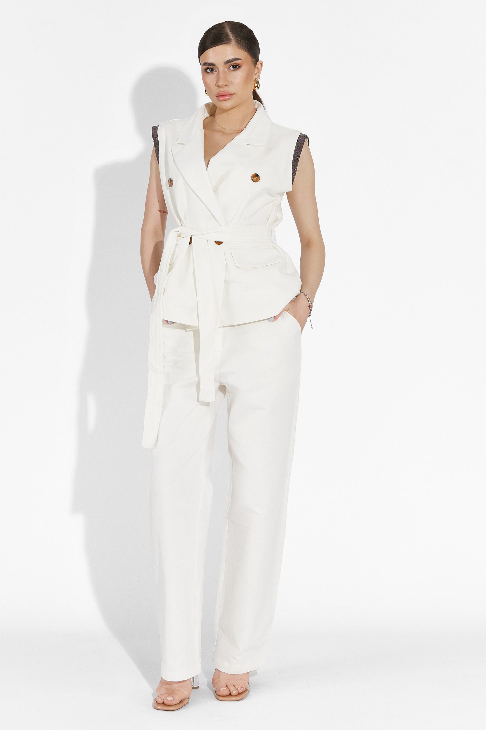 Wimzy Bogas White Pants Suit