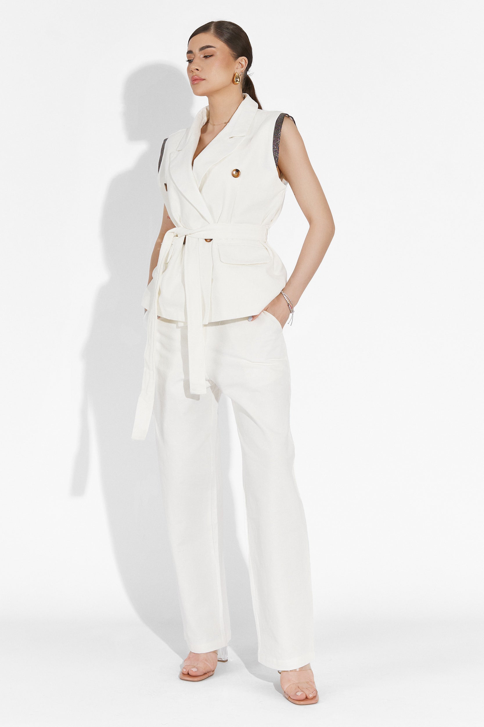 Wimzy Bogas White Pants Suit