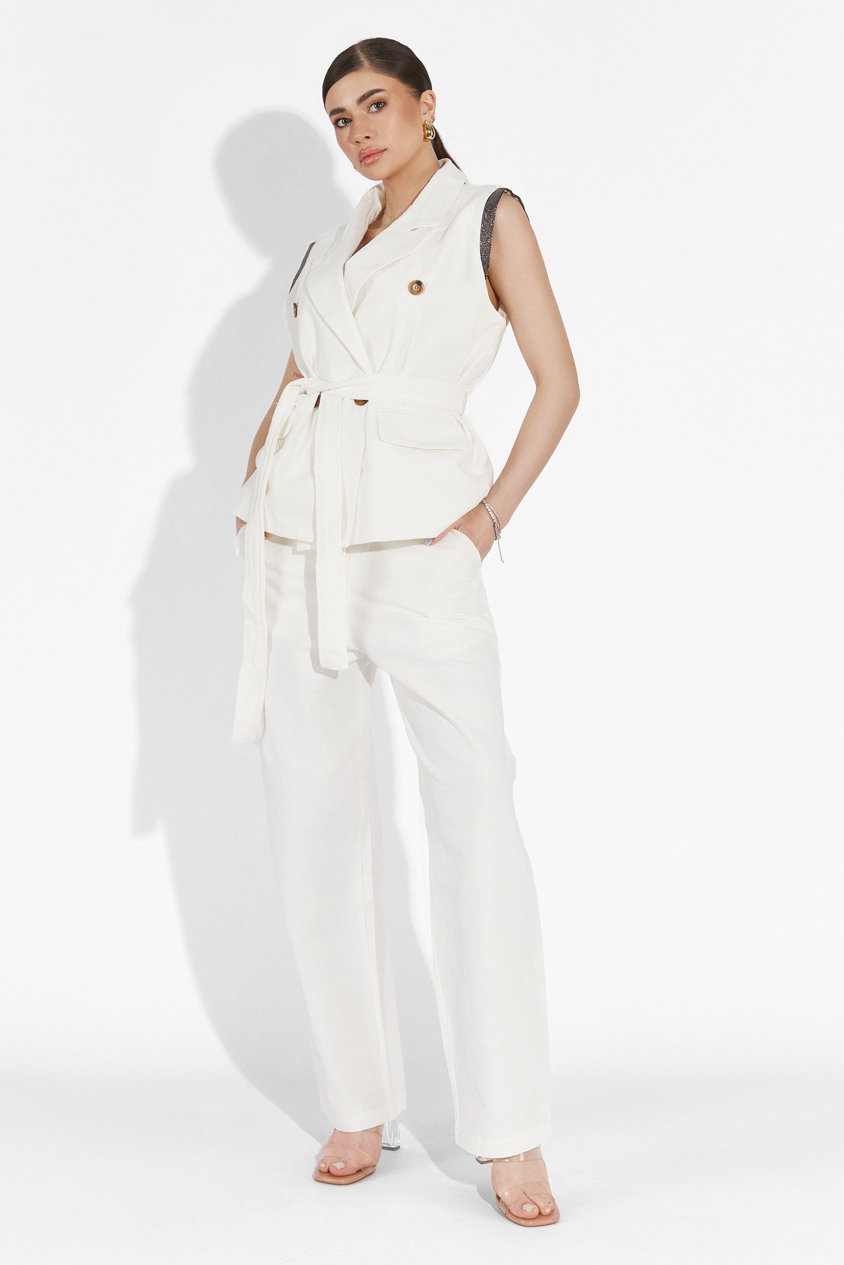 Wimzy Bogas White Pants Suit