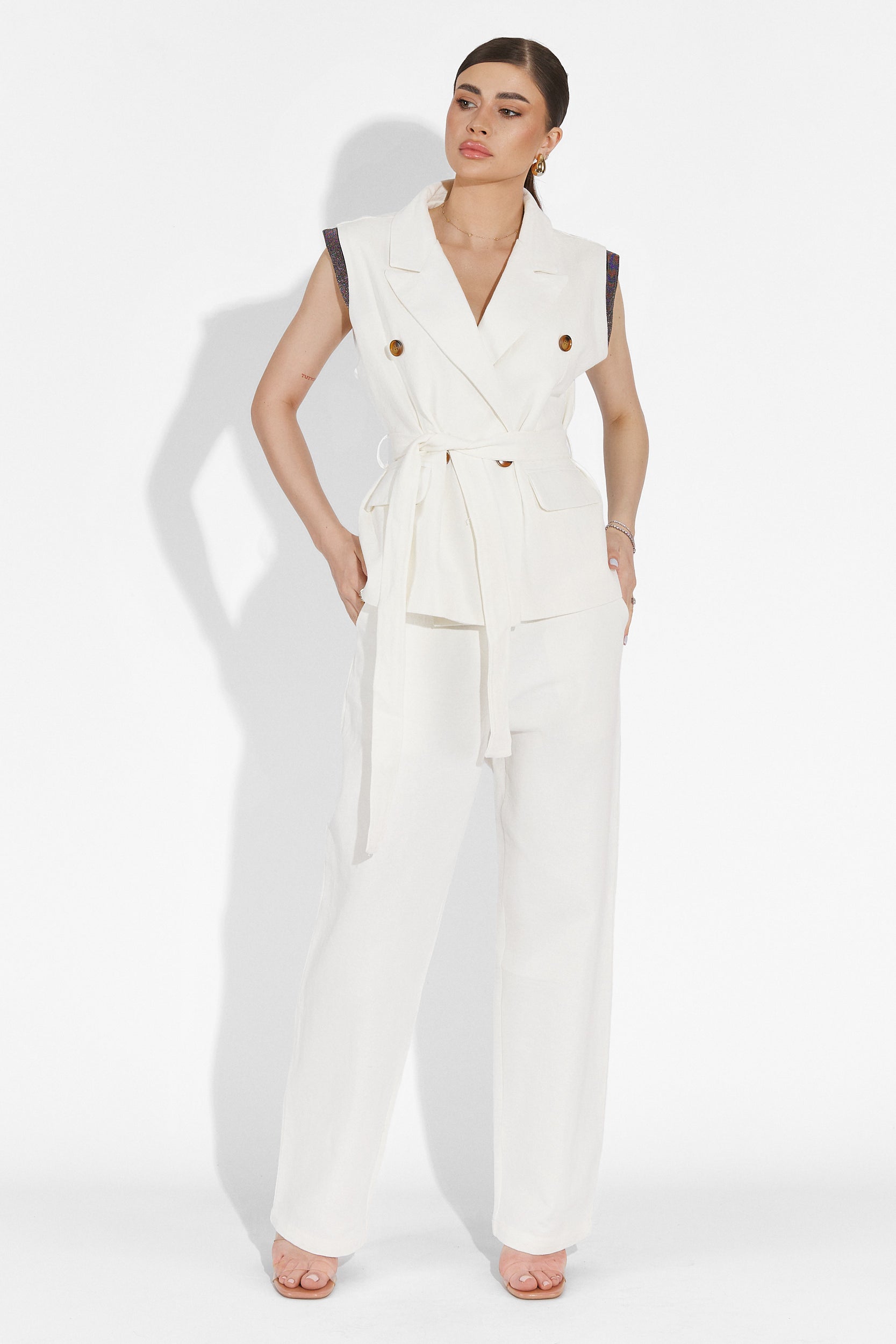 Wimzy Bogas White Pants Suit