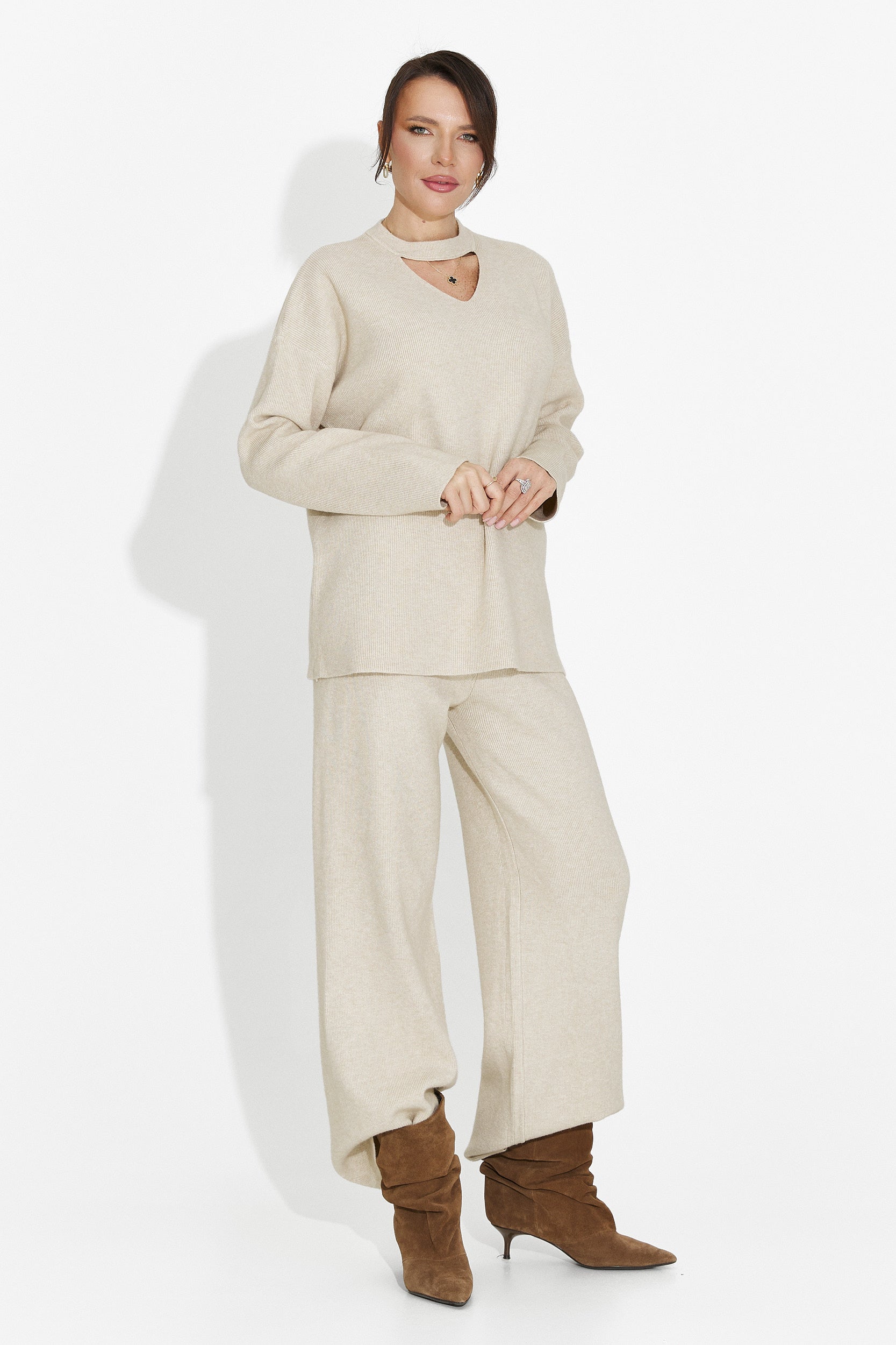 Beige Pants Set Kania Bogas