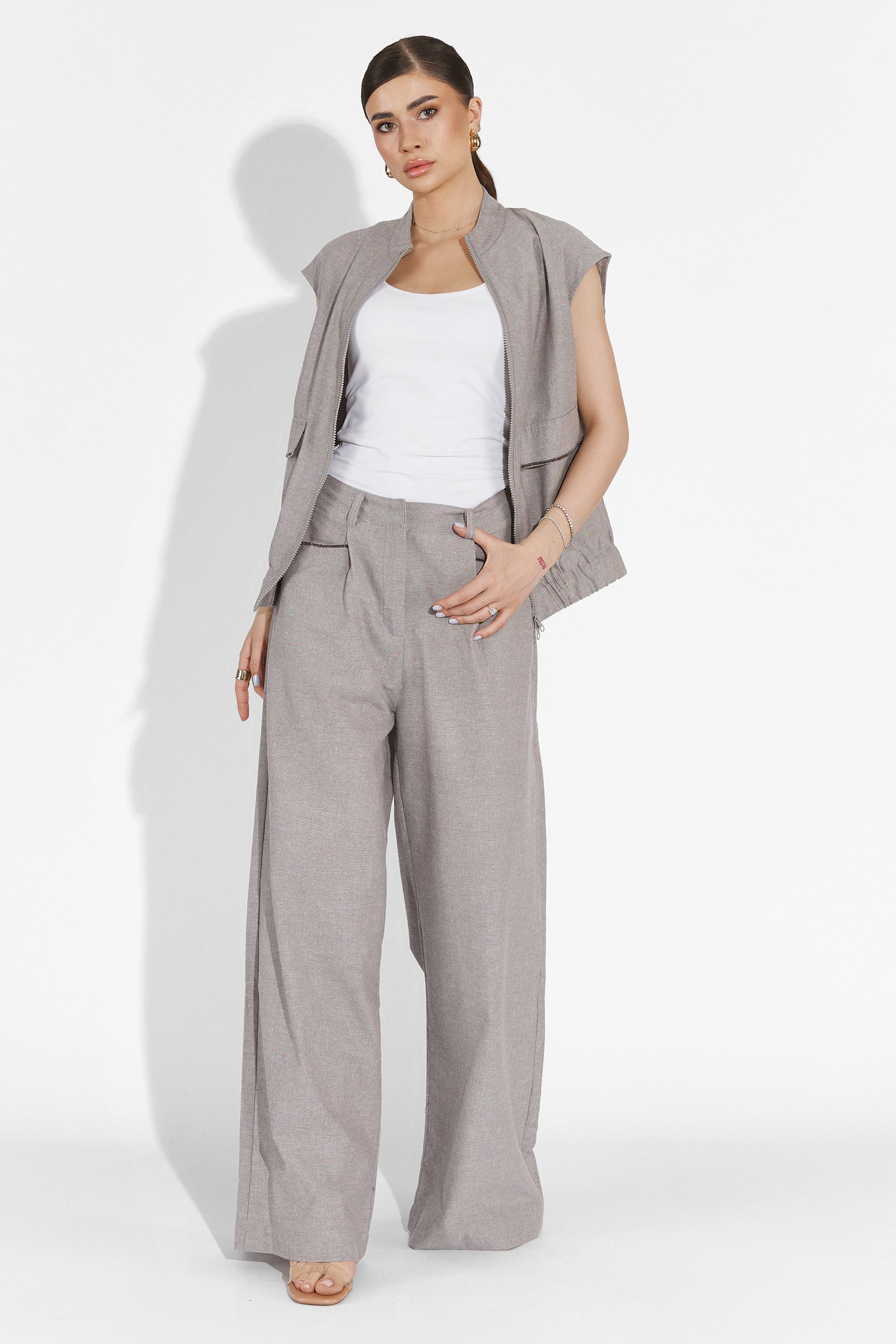 Onulko Bogas Gray Pants Suit