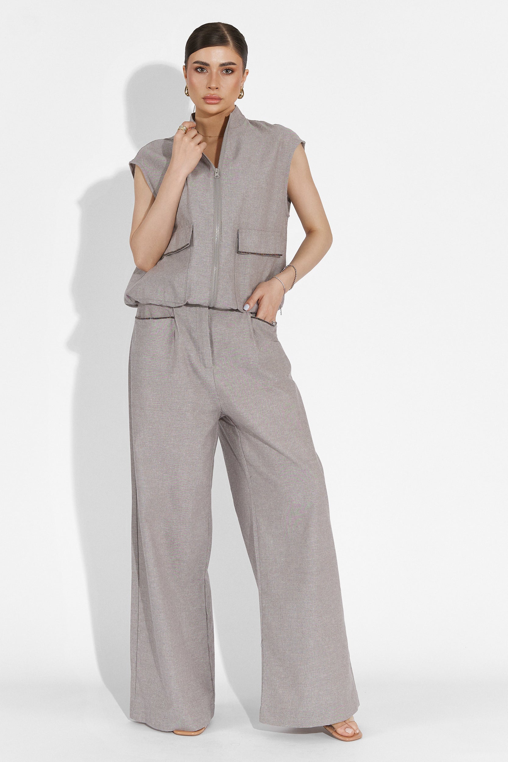 Onulko Bogas Gray Pants Suit