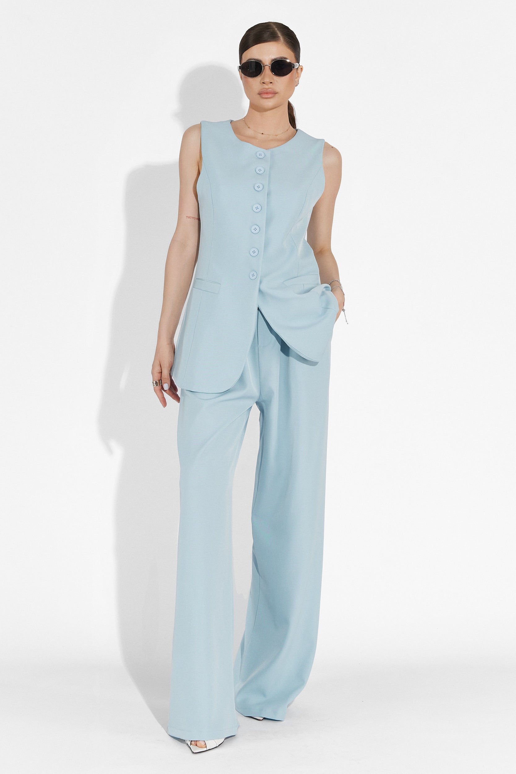Compleu cu pantaloni lungi bleu Pepers Bogas