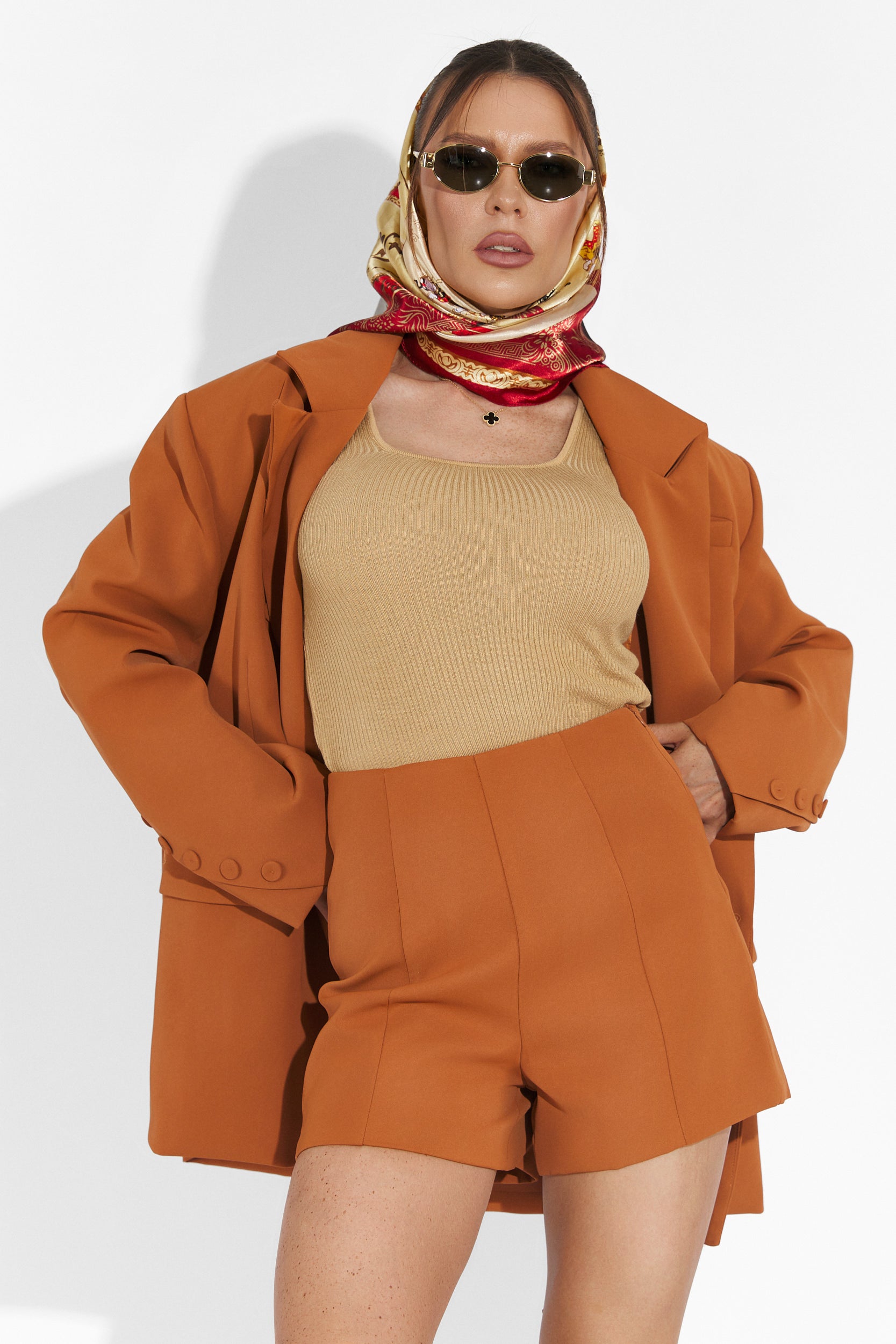 Smozy Bogas Brown Shorts Set