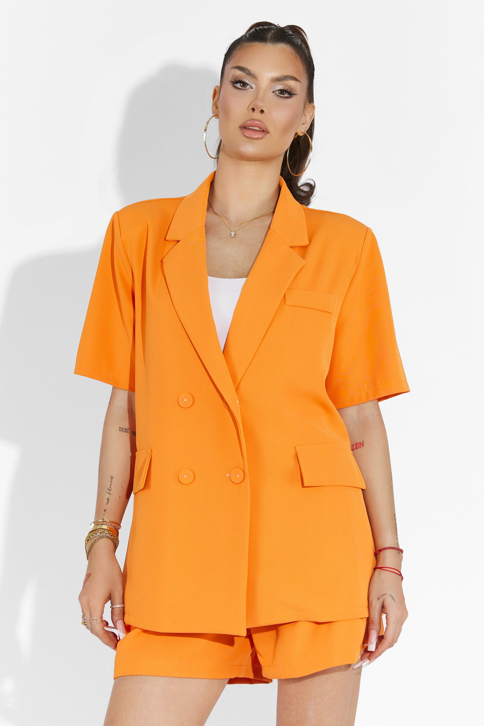 Dazy Bogas Orange Shorts Set