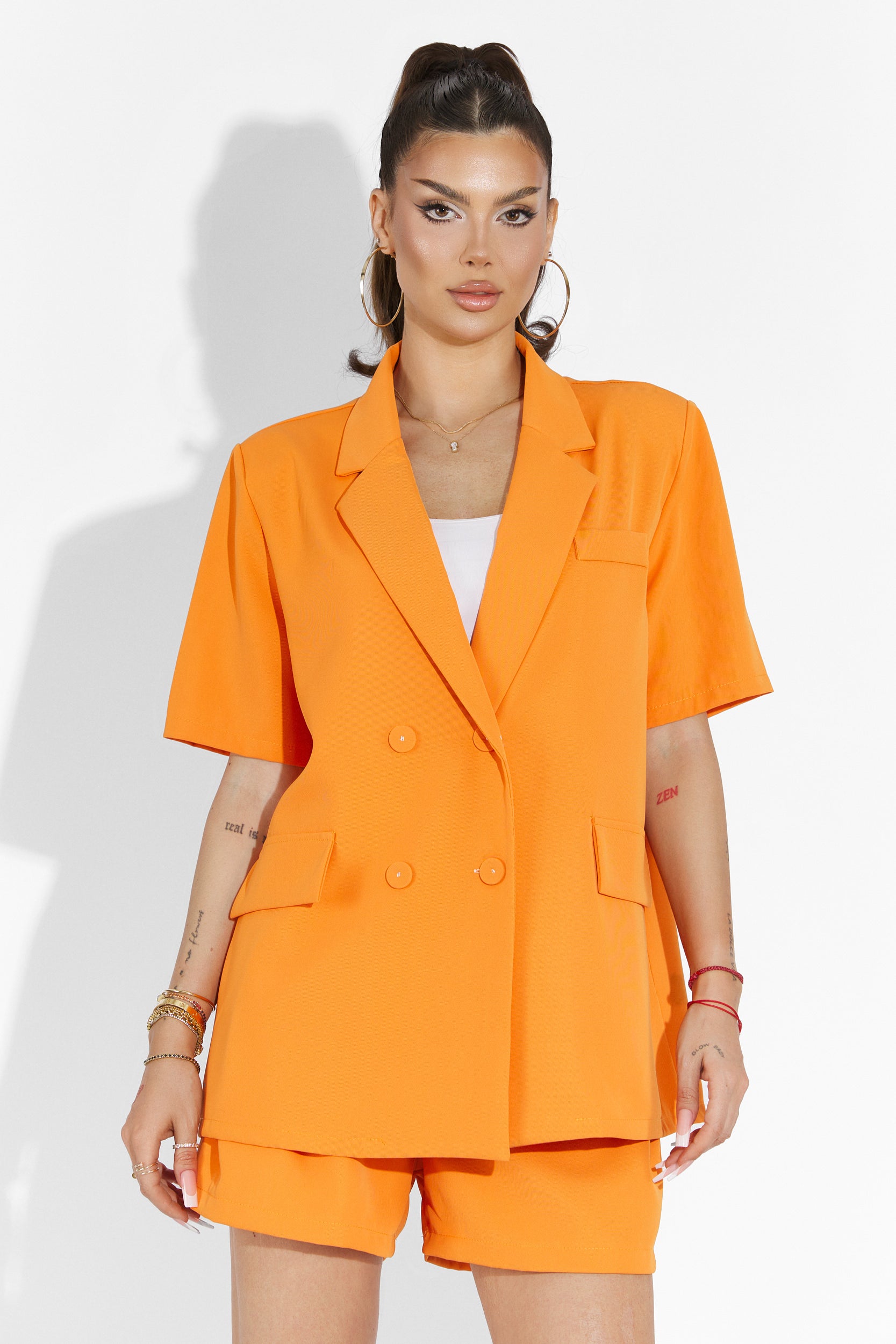 Dazy Bogas Orange Shorts Set