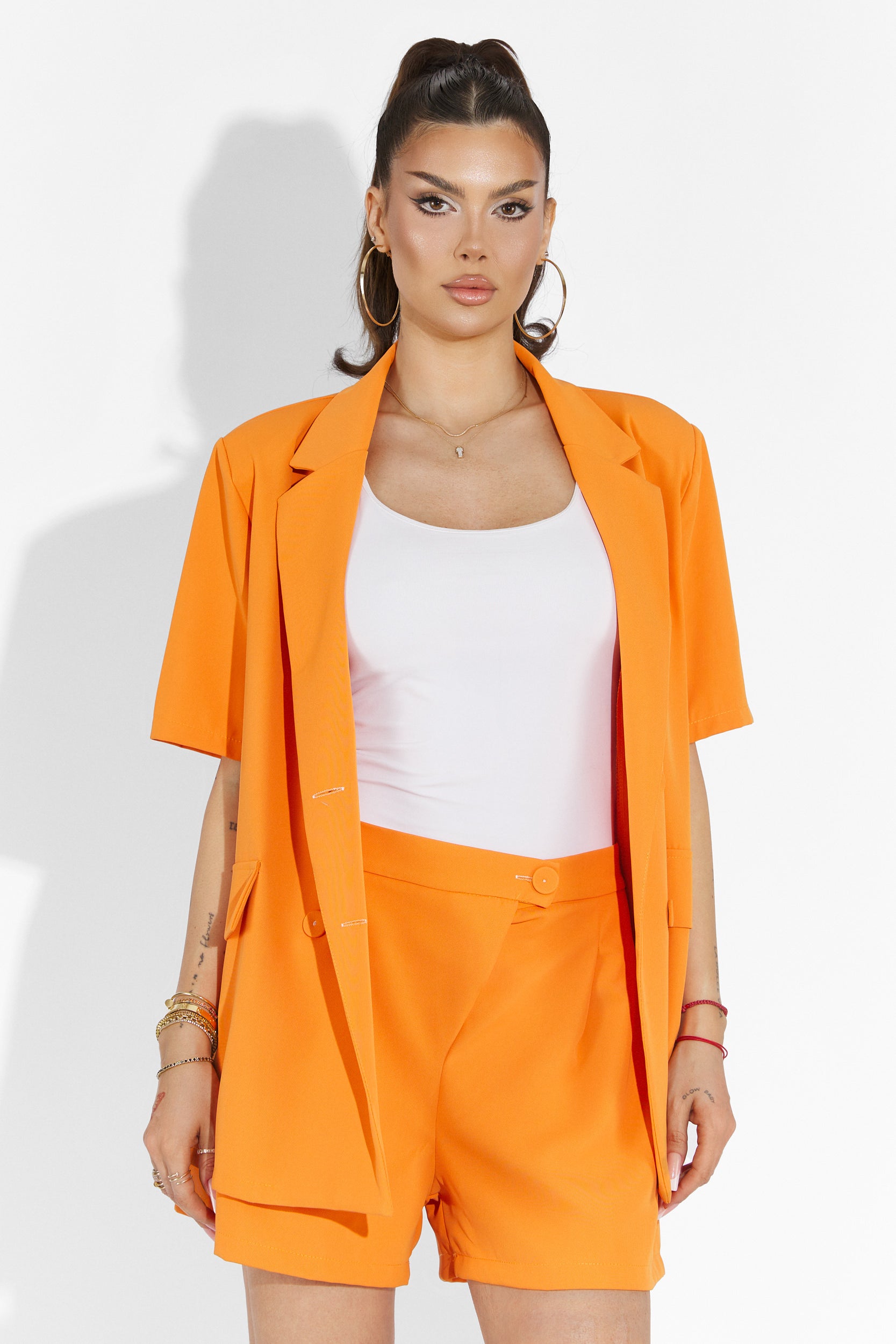 Dazy Bogas Orange Shorts Set