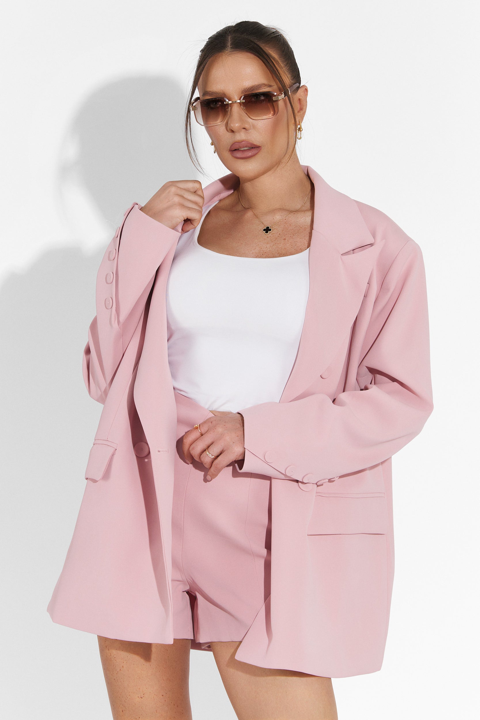 Smozy Bogas Pink Shorts Set
